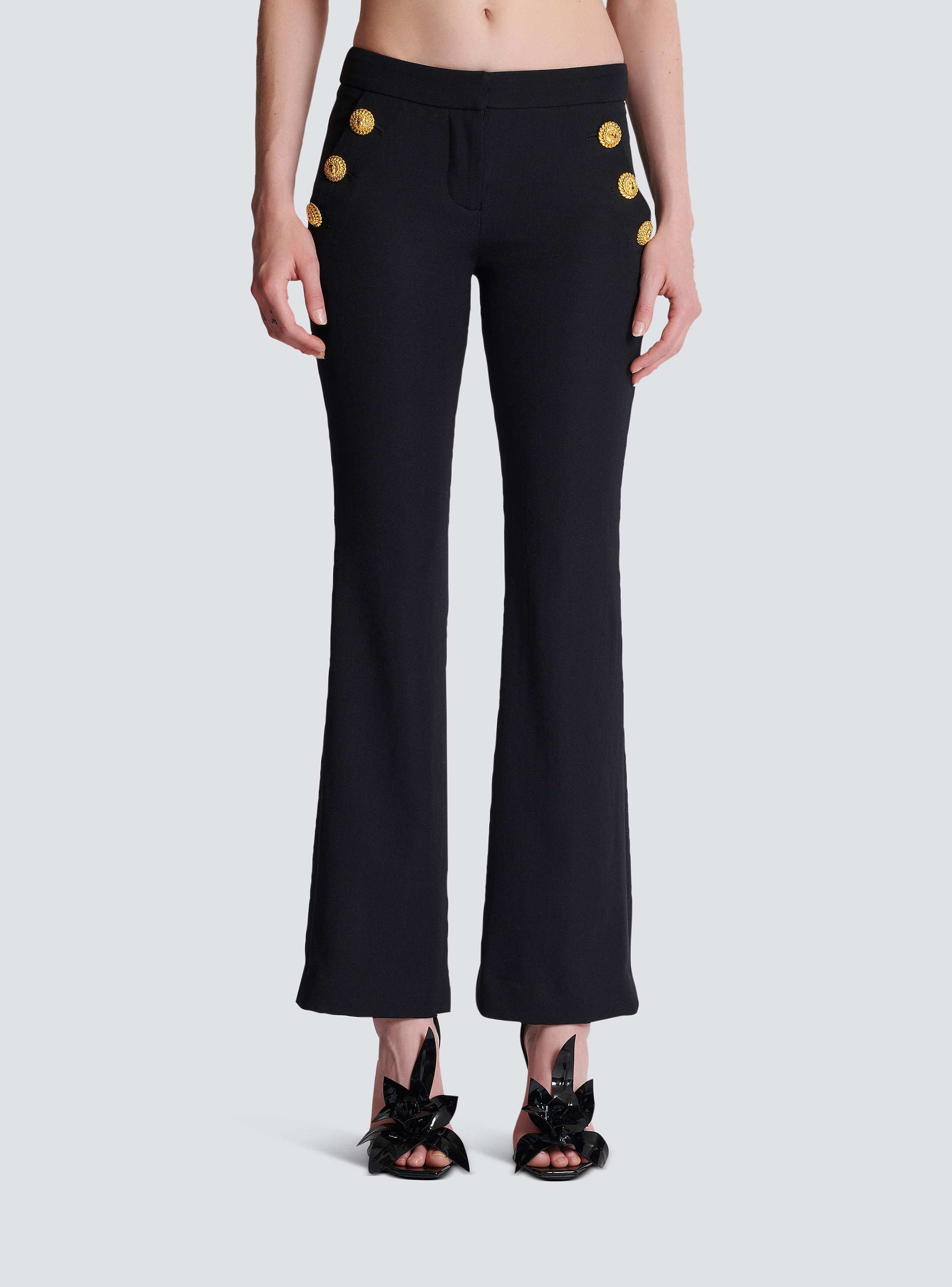 パンツ BALMAIN IRIDESCENT EFFECT WIDE PANTS Flared trousers with buttons - Women | BALMAIN