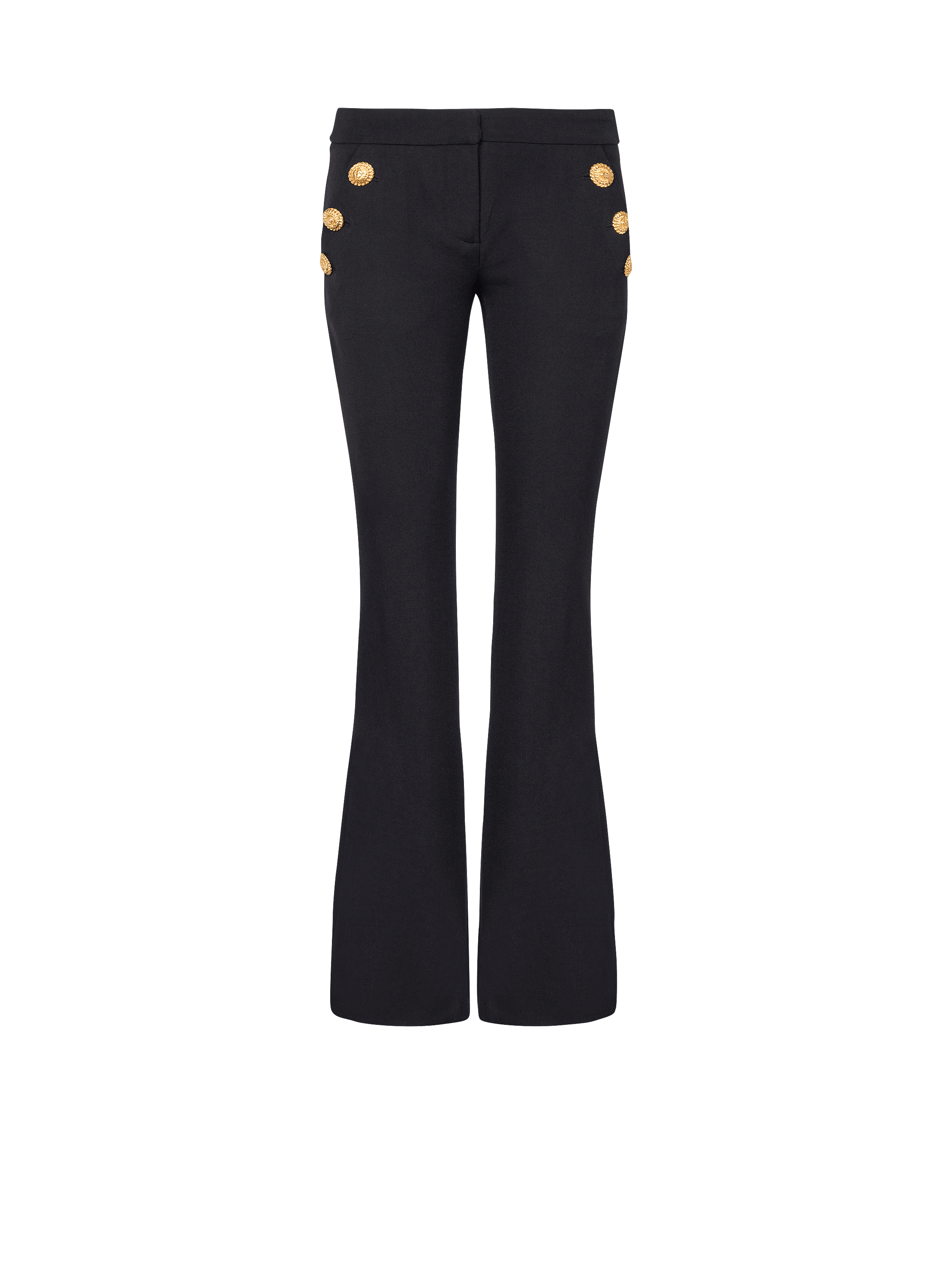 Flared trousers with buttons