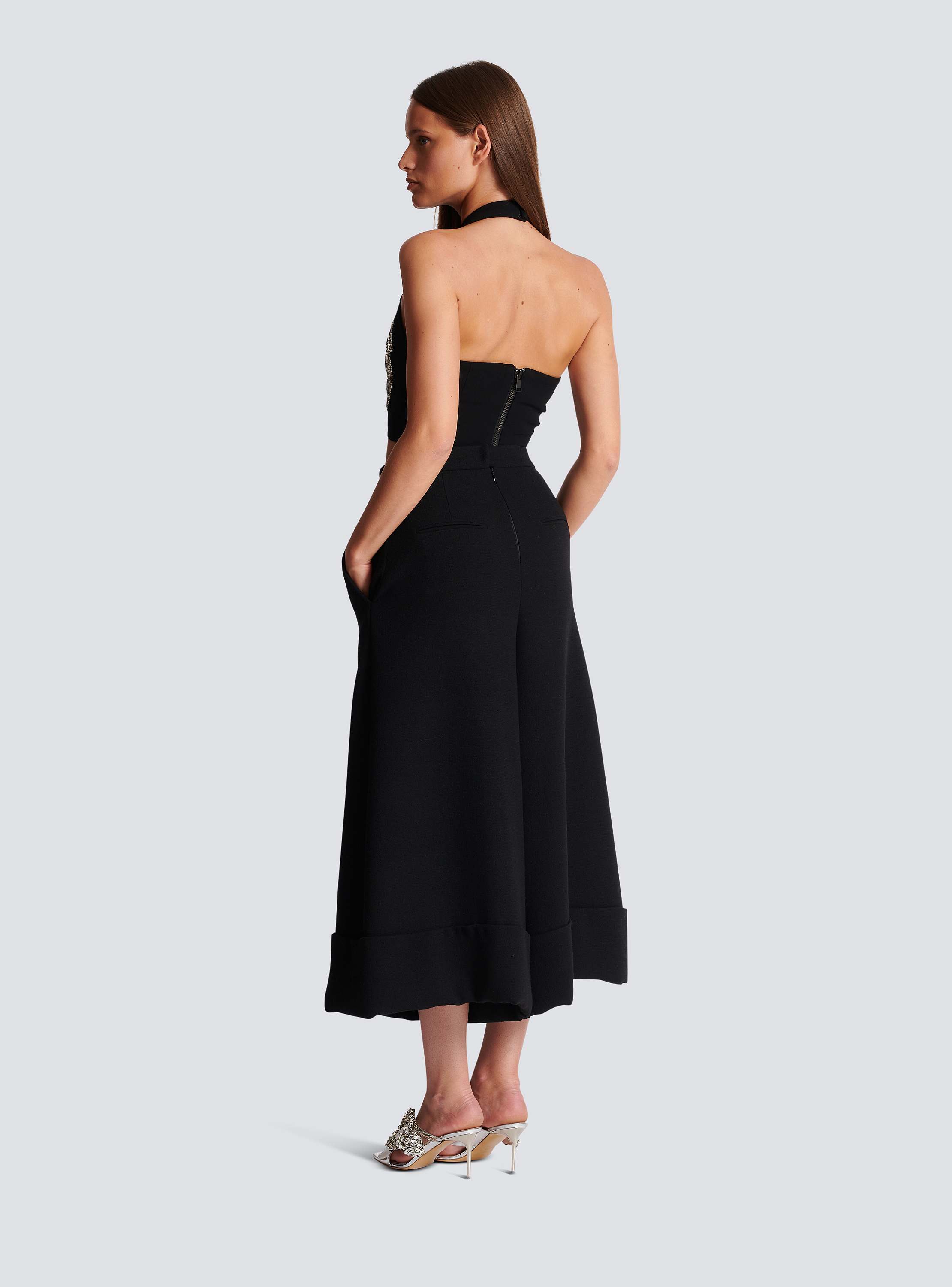 Backless Baroque embroidered top