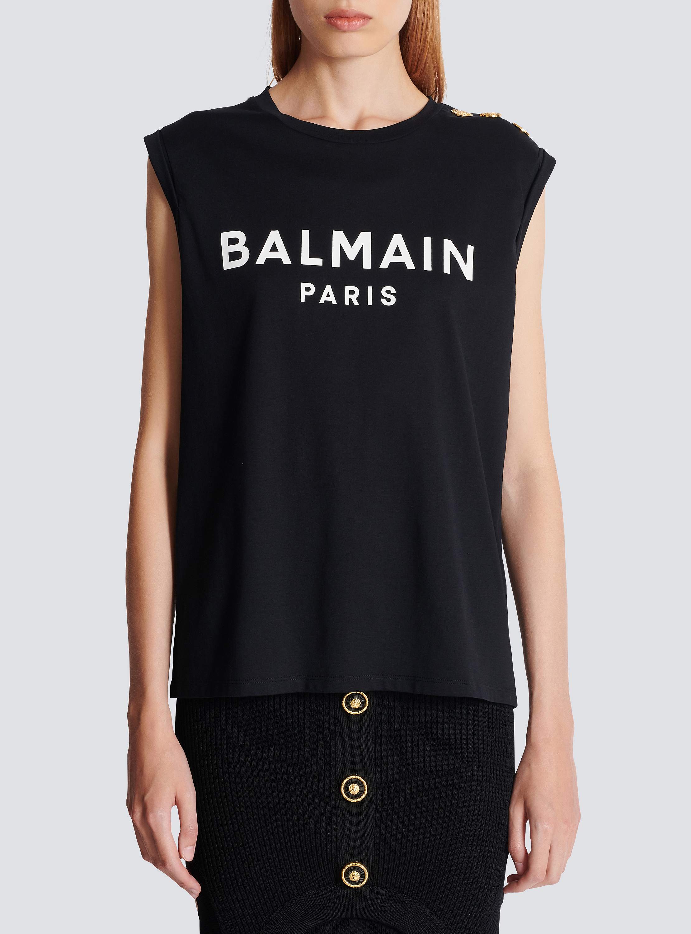 BALMAIN - BALMAIN タンクトップ 黒×銀の通販 by 大掃除の為数点