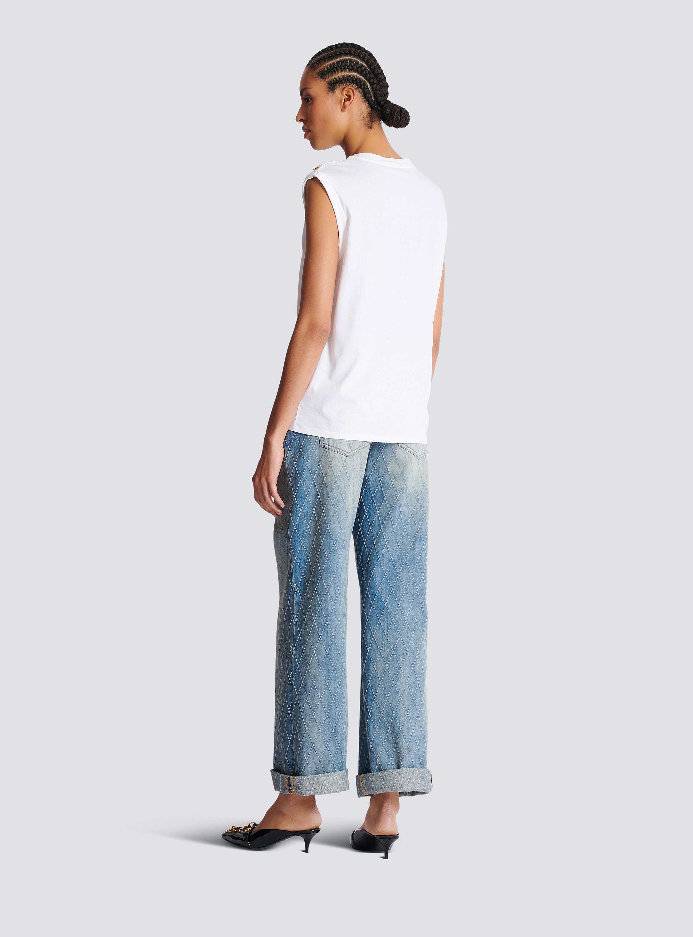 【5％OFF】 white top tank Paris Balmain - BALMAIN | Women トップス