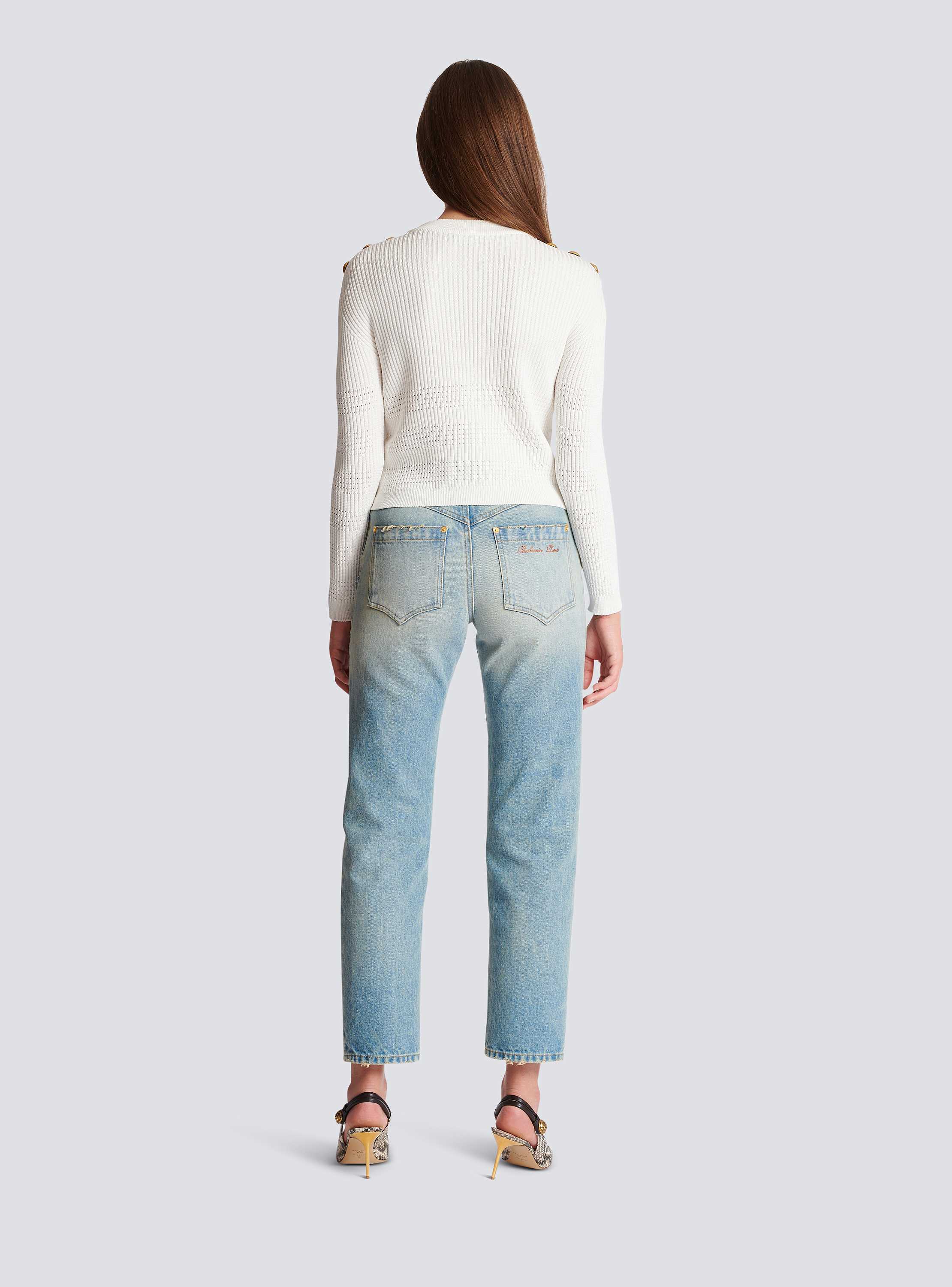BALMAIN 売れ筋商品|||バルマン ニット&セーター アウター レディース Sweaters White Balmain Signature knit jumper white white - Women | BALMAIN