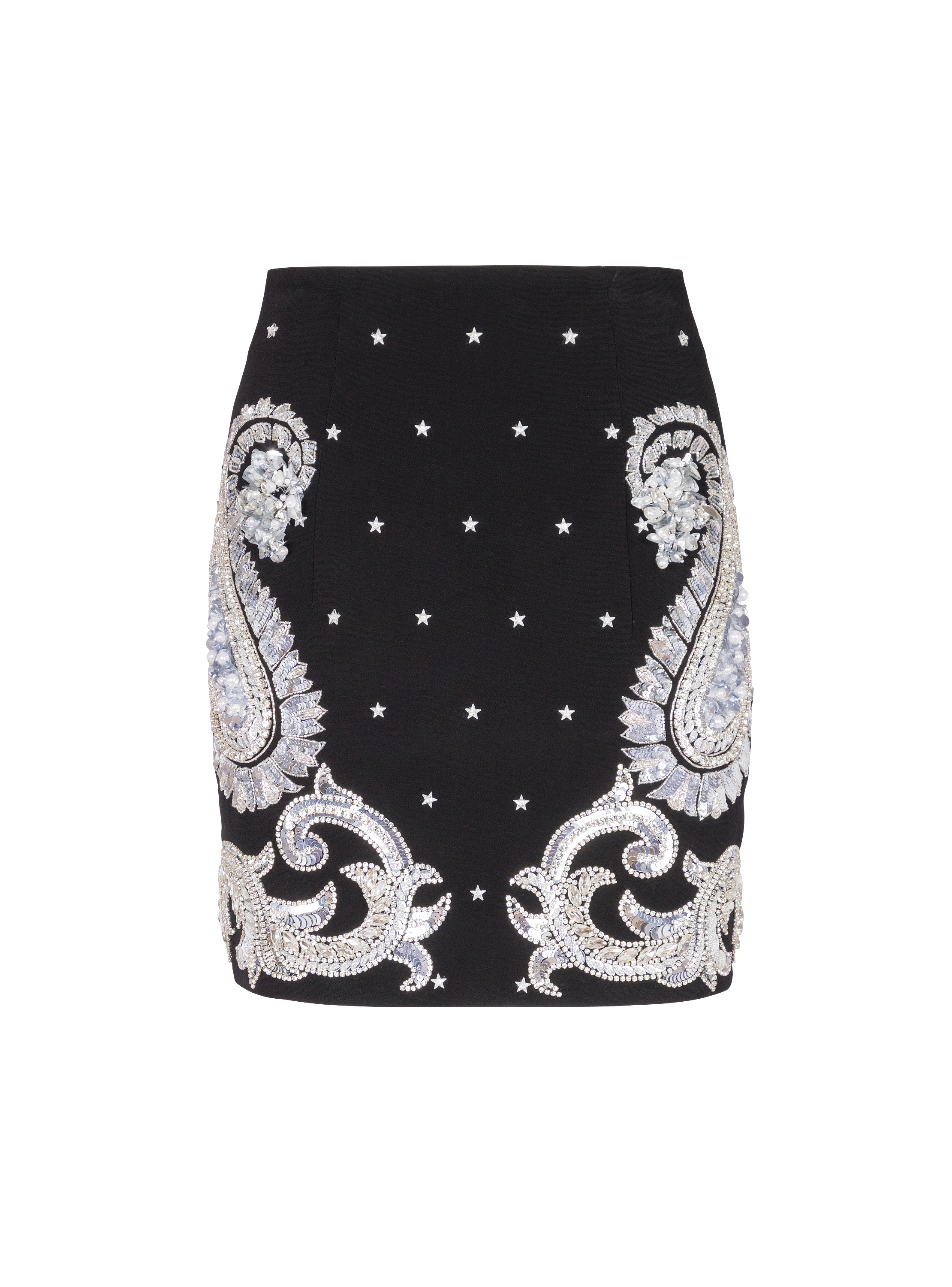 Paisley and stars embroidered skirt