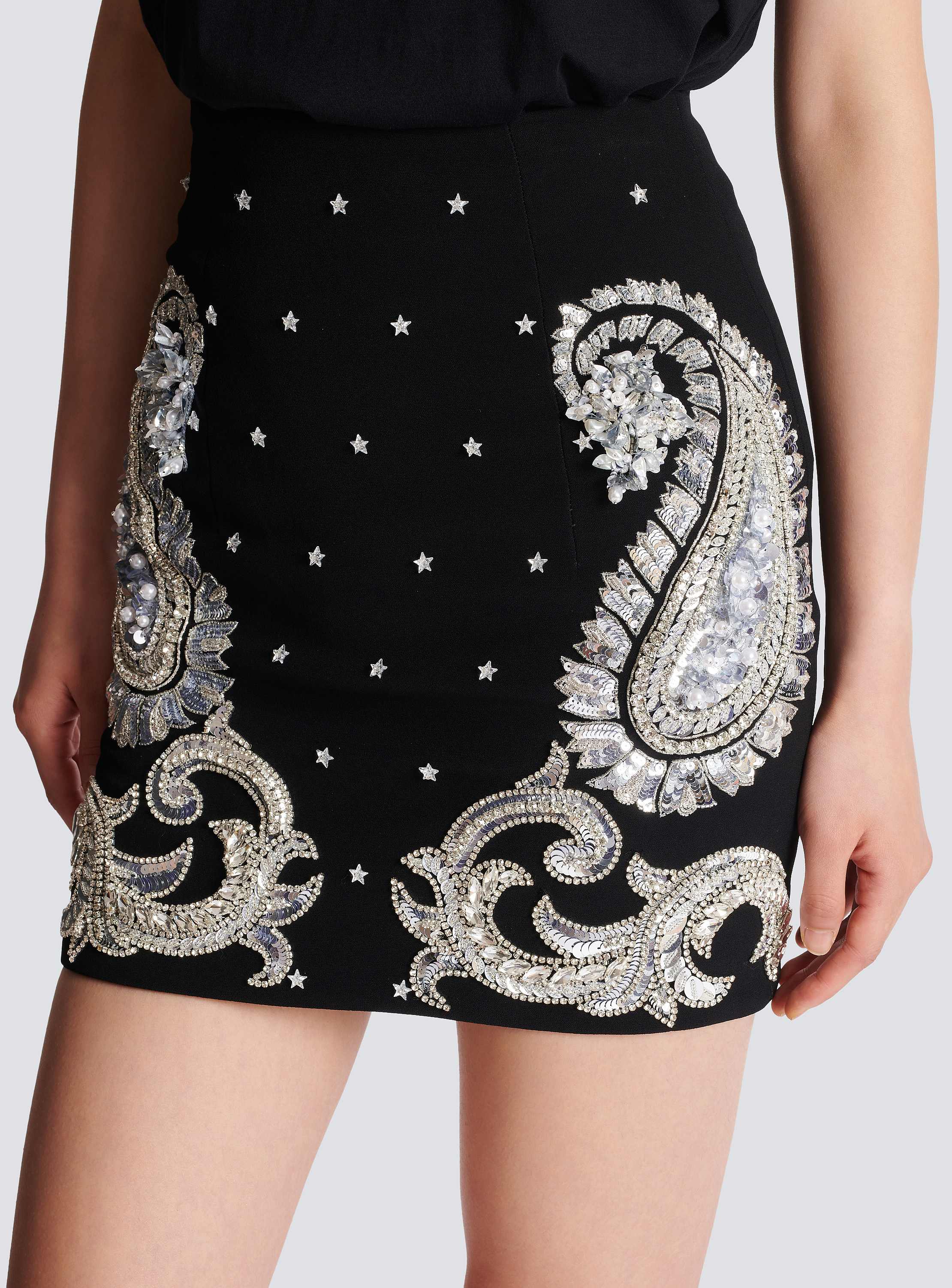 Paisley and stars embroidered skirt
