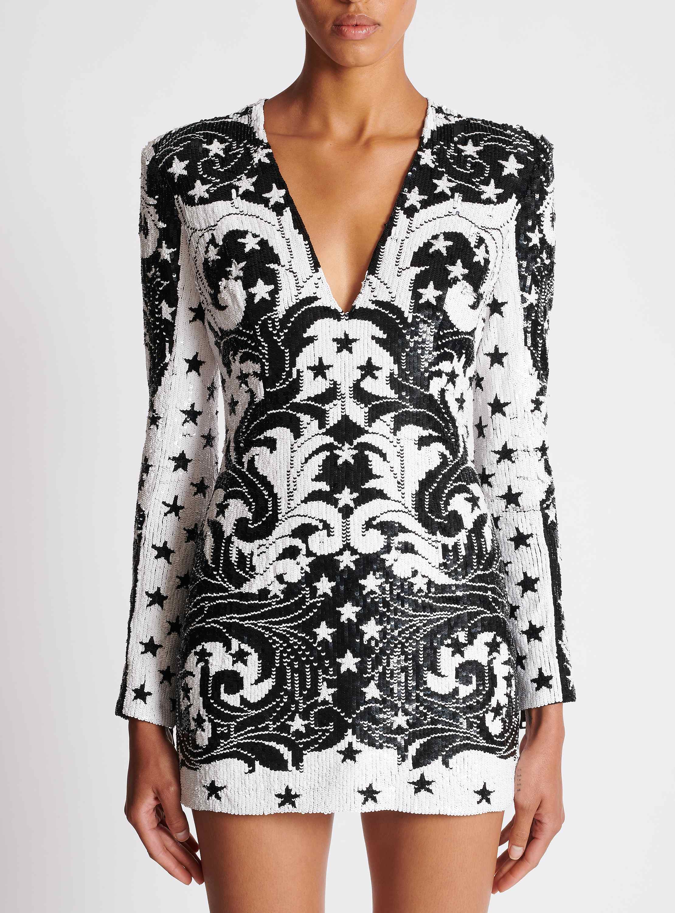 Embroidered Paisley and Star Short Dress