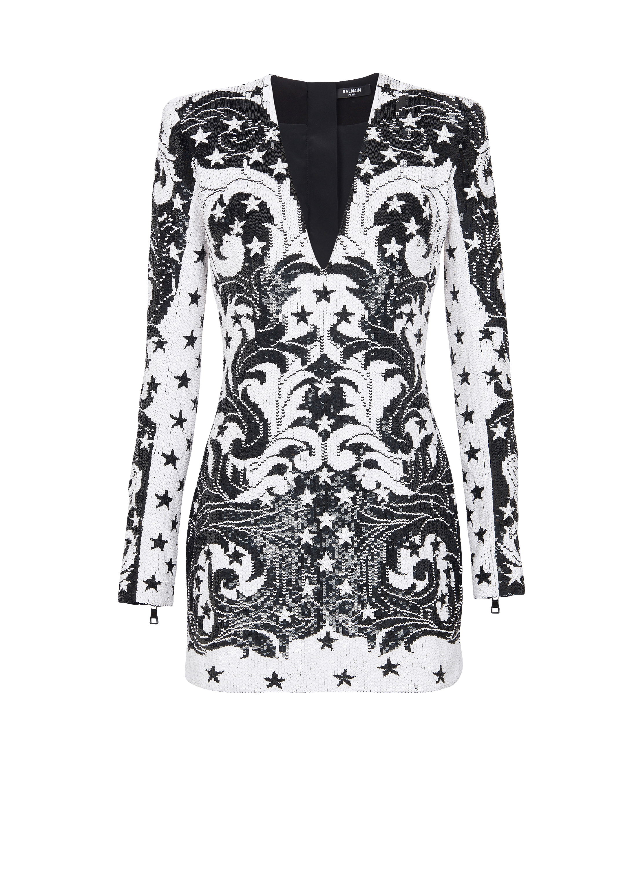 Embroidered Paisley and Star Short Dress