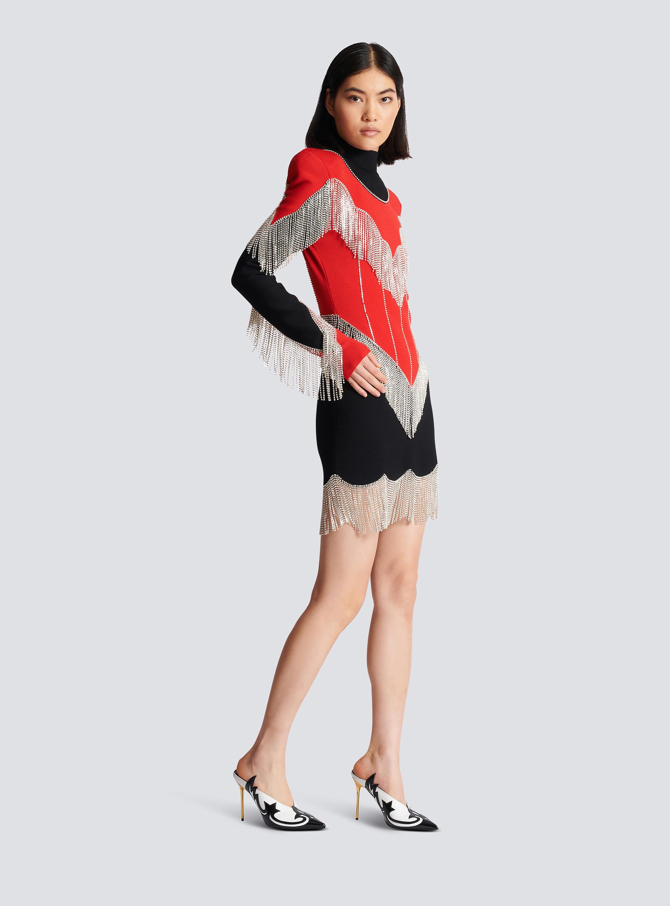 Fringed knit dress