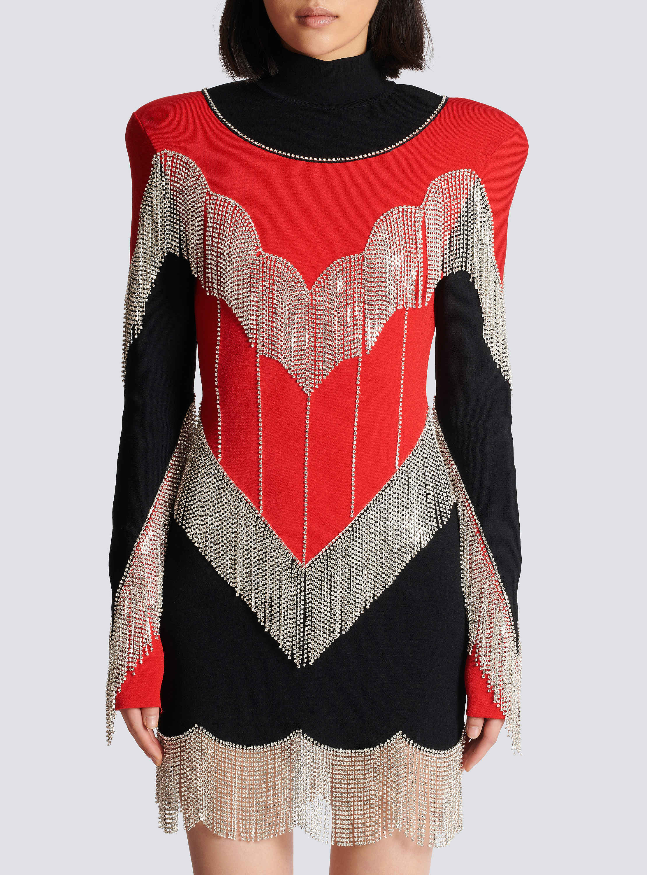 Fringed knit dress