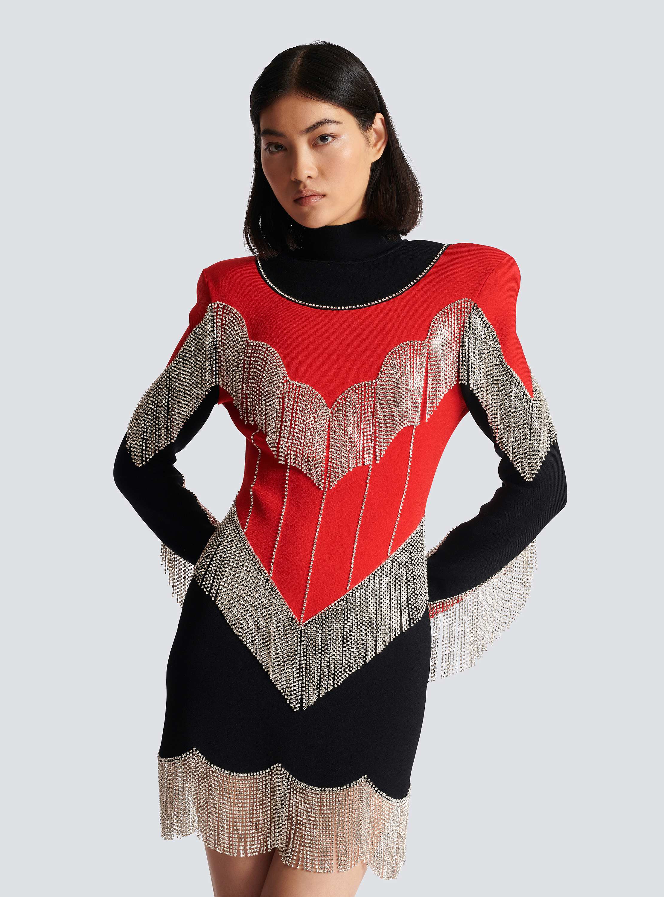 Fringed knit dress
