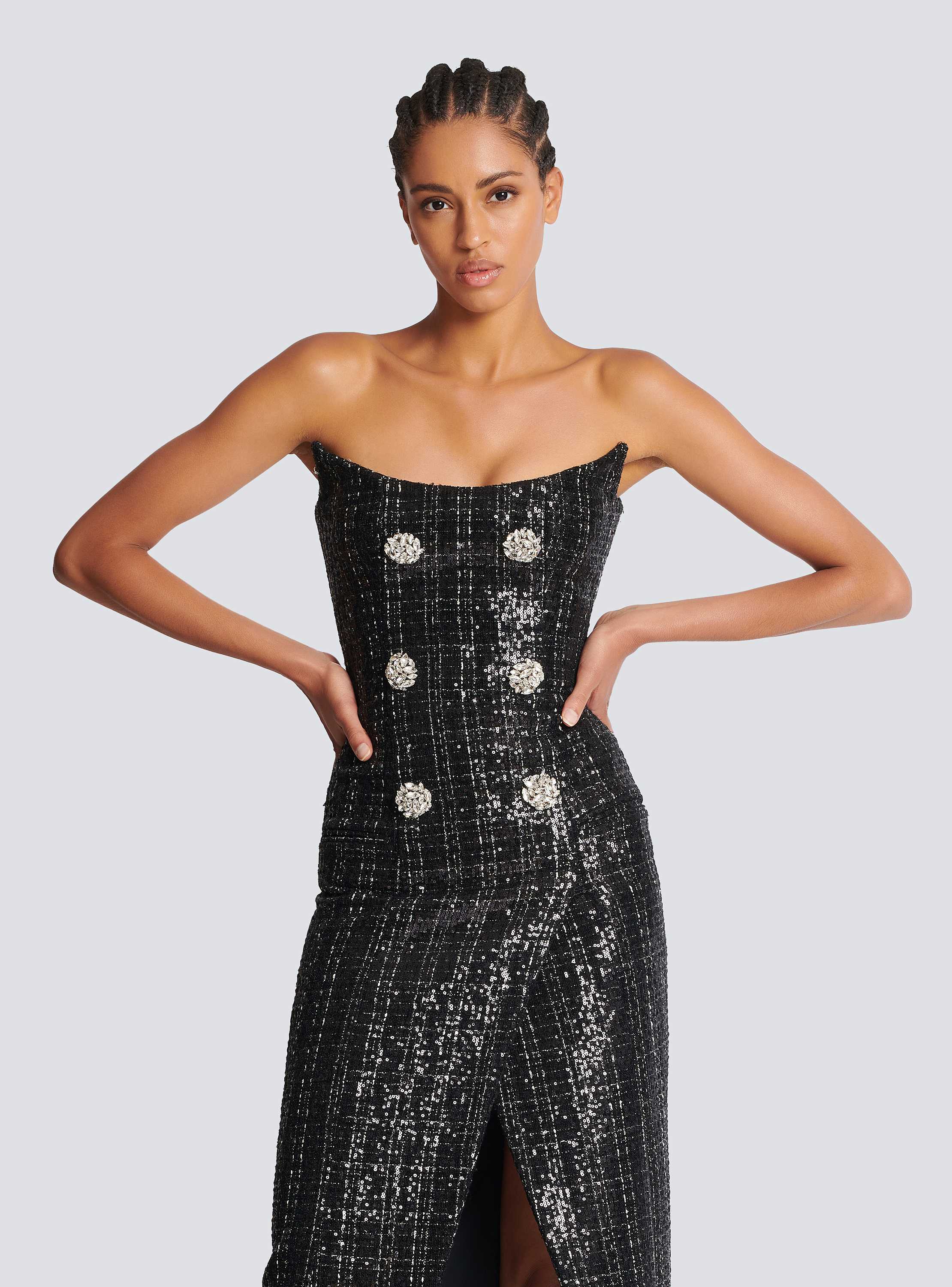 strapless tweed dress The Trinidad SUGARLIPS MSize Strapless Tweed Mini Dress Powder