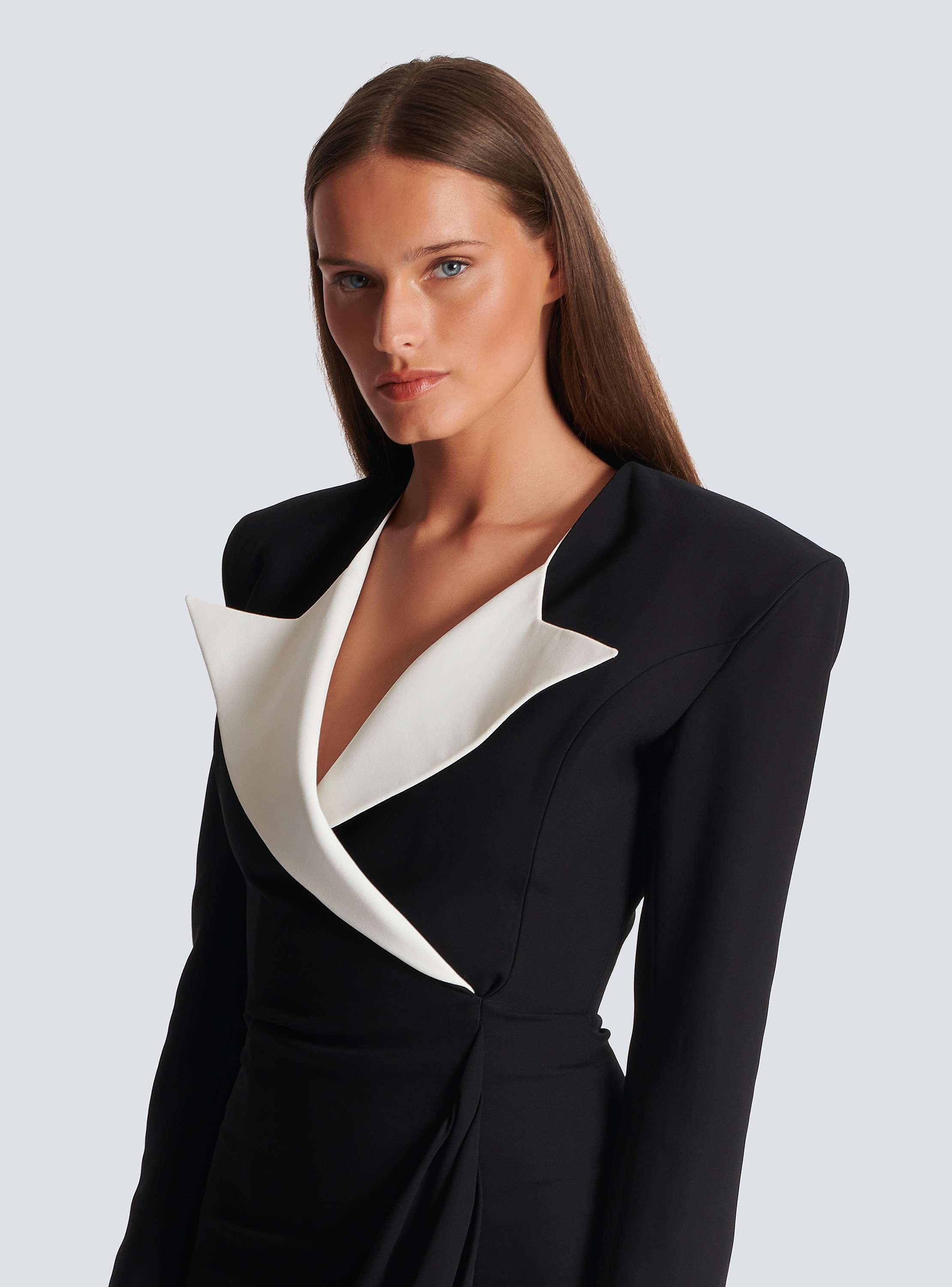 Structured Crepe Long Dress