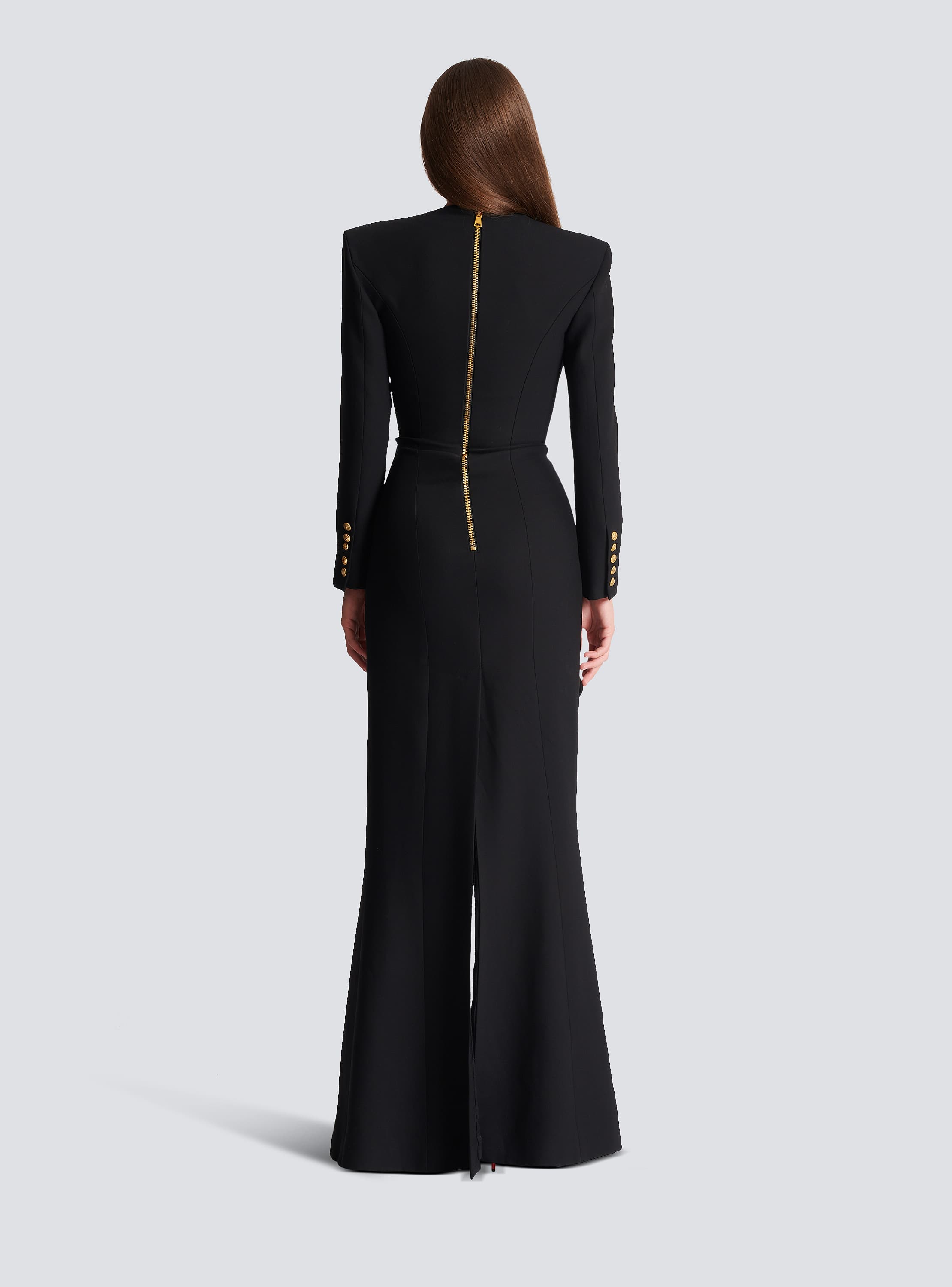 Structured Crepe Long Dress