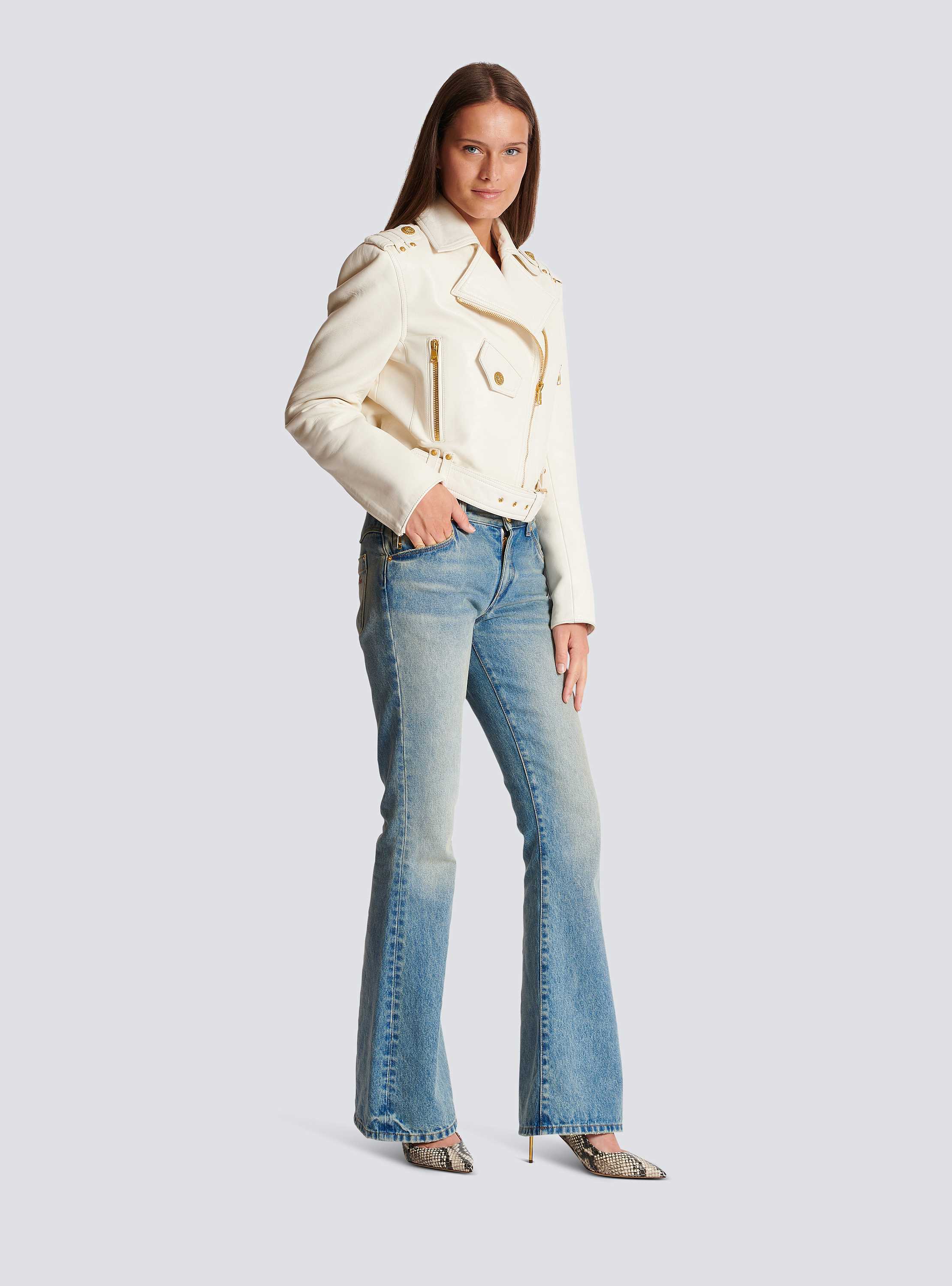 Zipped leather biker jacket - Women | BALMAIN