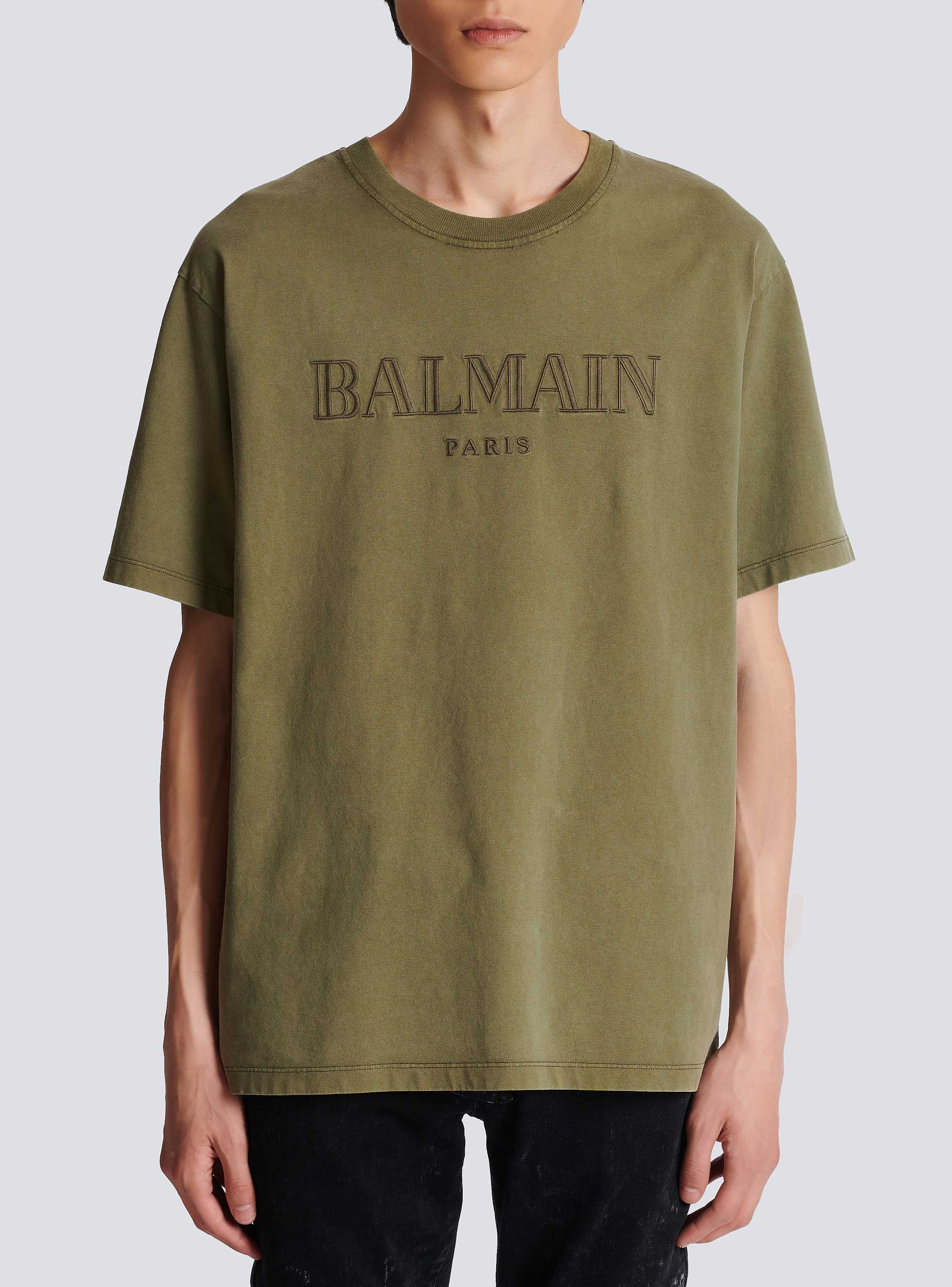 Vintage Balmain embroidered T-shirt khaki - Men | BALMAIN
