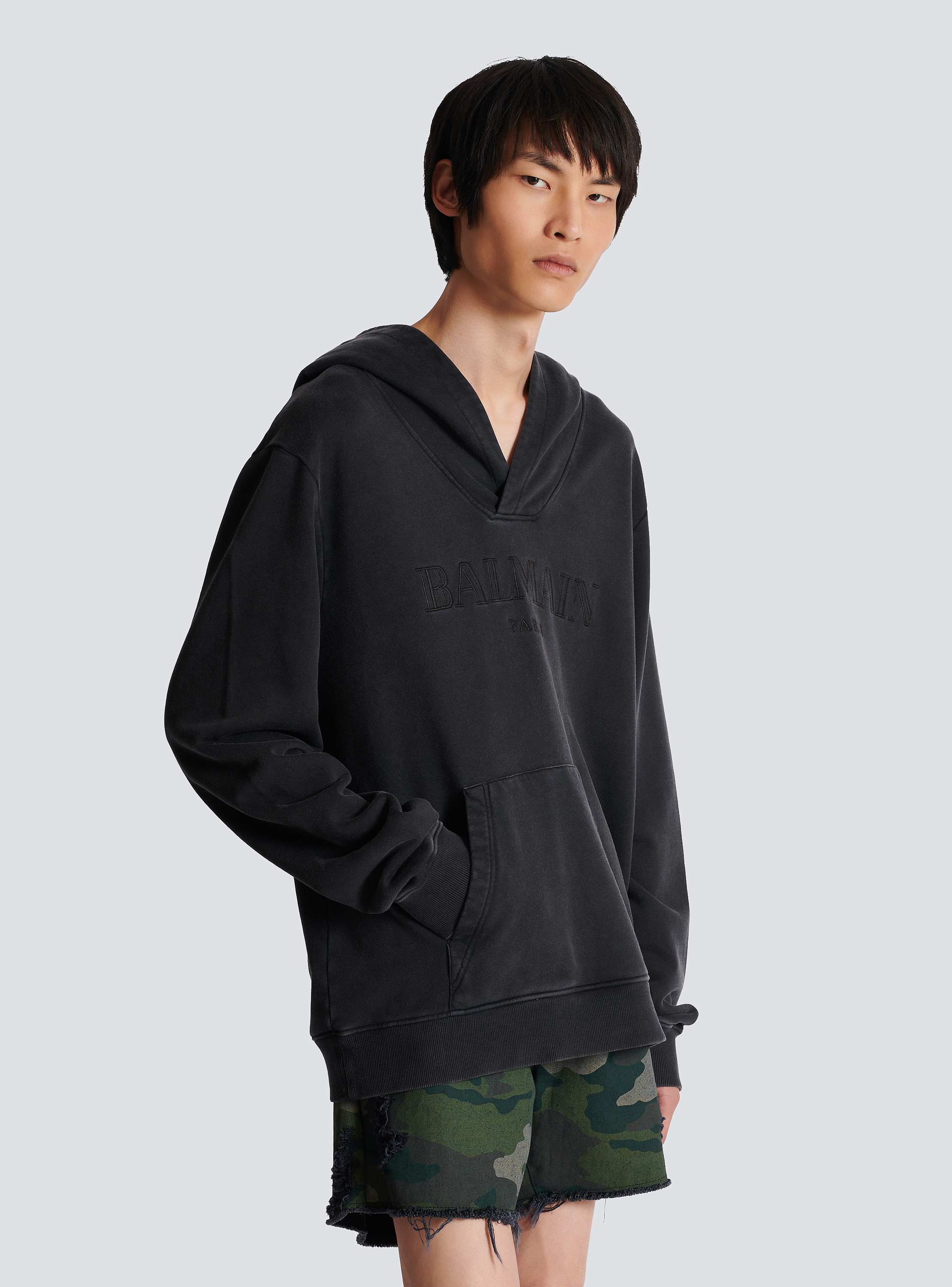 Vintage Balmain embroidered hoodie grey grey - Men | BALMAIN