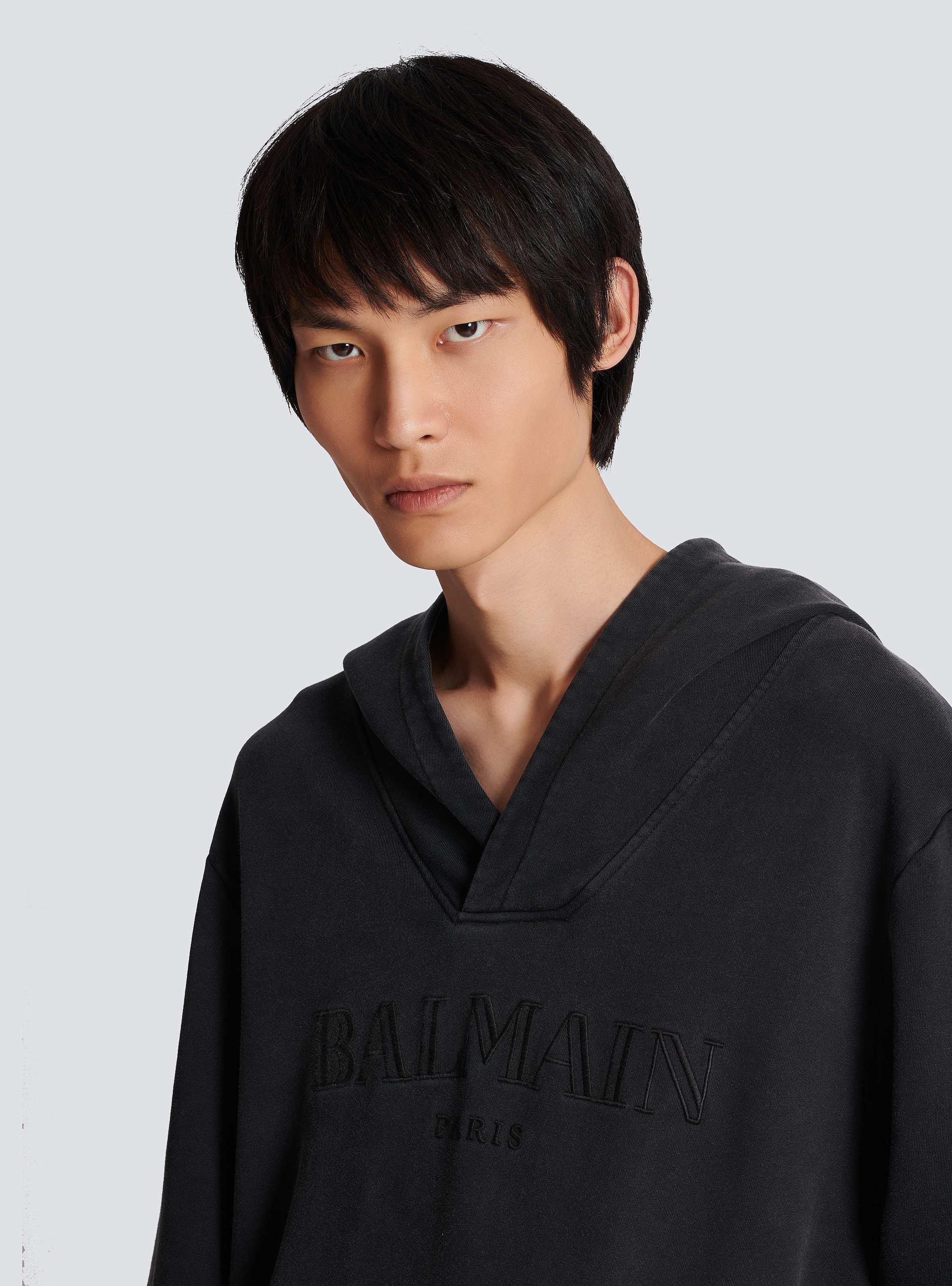 Vintage Balmain embroidered hoodie grey grey - Men | BALMAIN