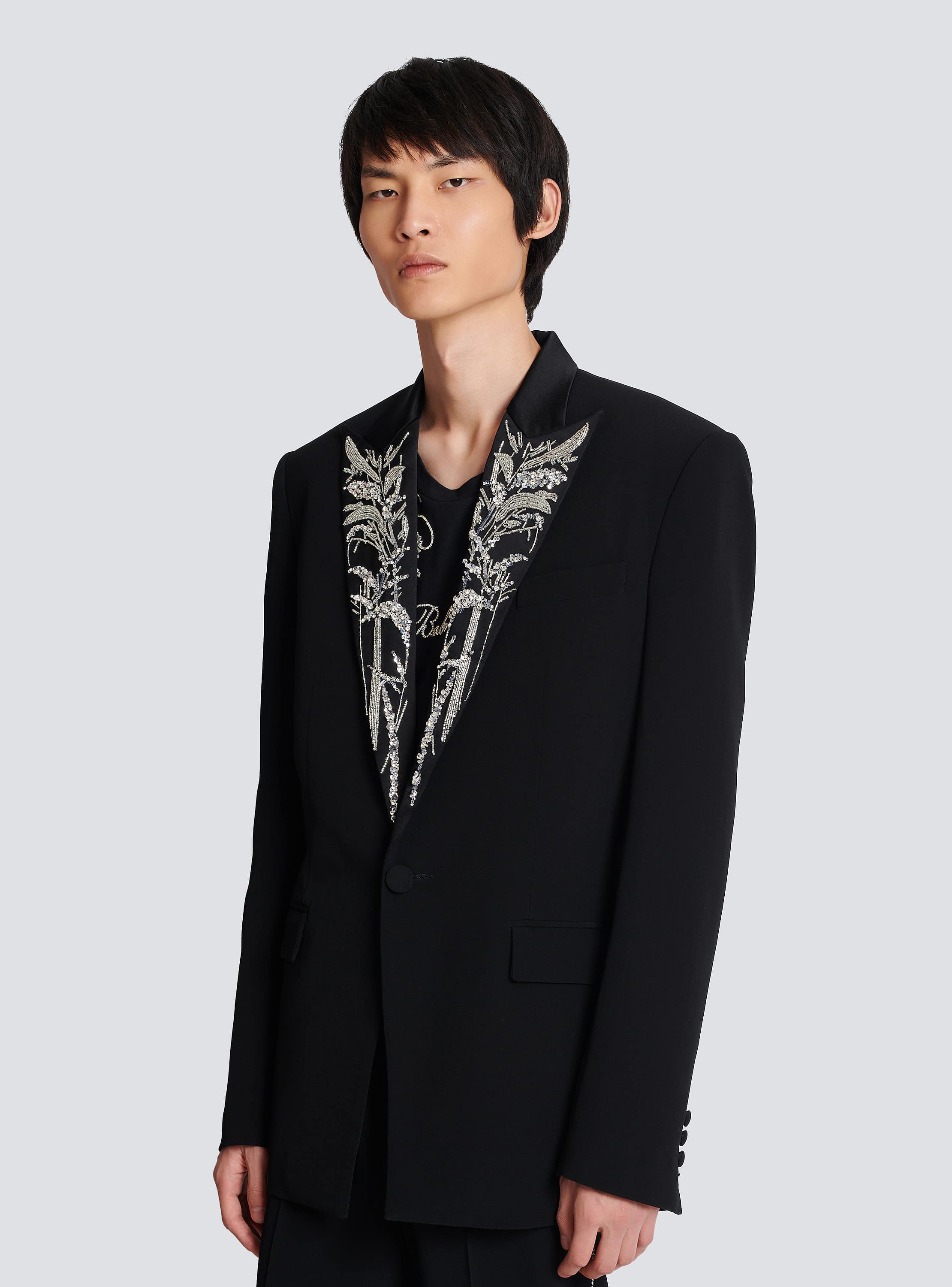 Blazer with embroidered Bamboo collar