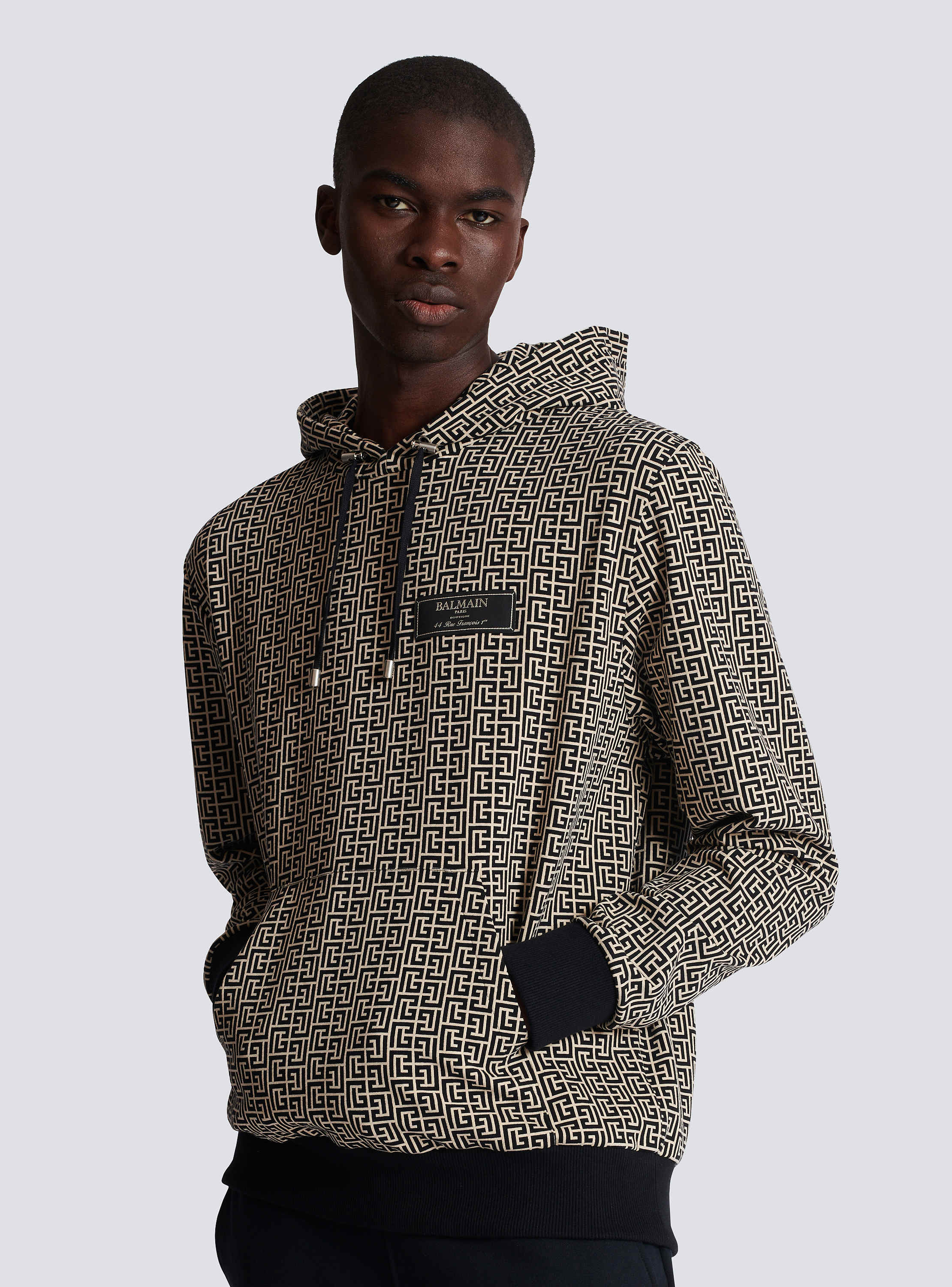 希少【BALMAIN】モノグラムロゴフーディ Monogram hoodie - Men | BALMAIN