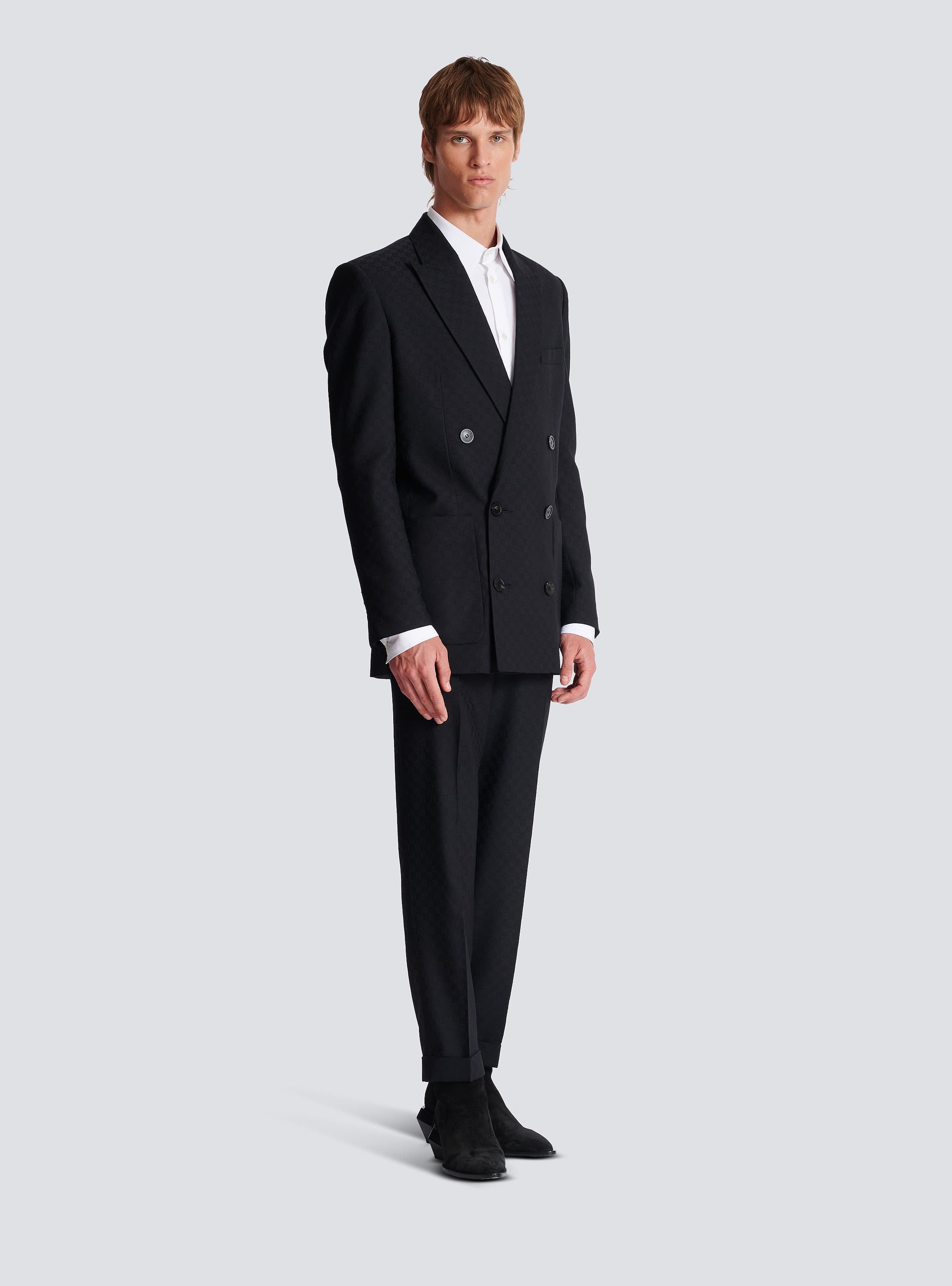 Monogram jacquard blazer black - Men | BALMAIN