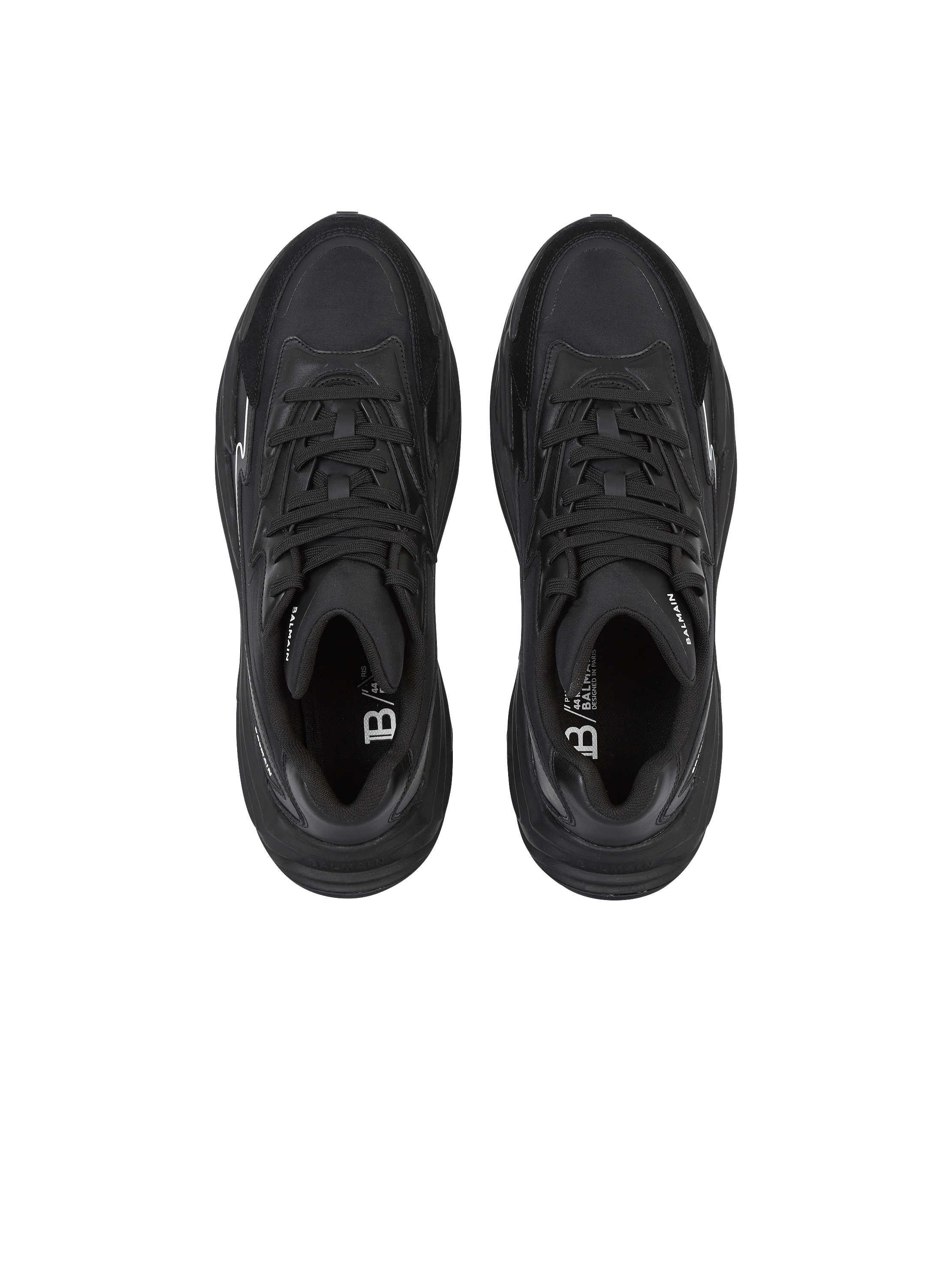 独特な 【送料無料】 leather Run-Row sneakers BALMAIN | Men - black トップス