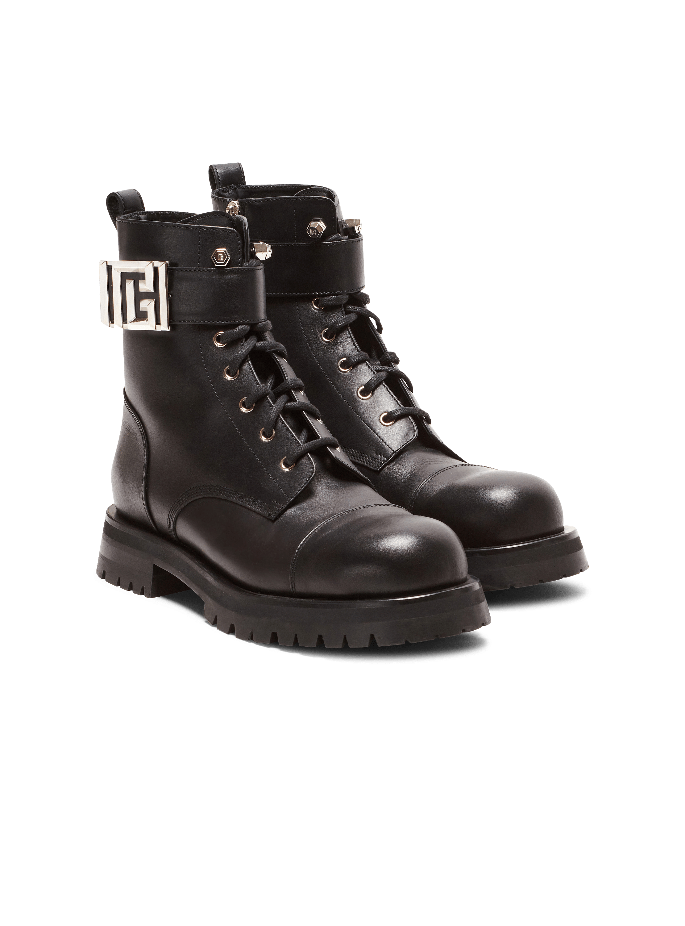 スニーカー Balmain 'Charlie' ankle boots Charlie leather ranger boots black - Men | BALMAIN