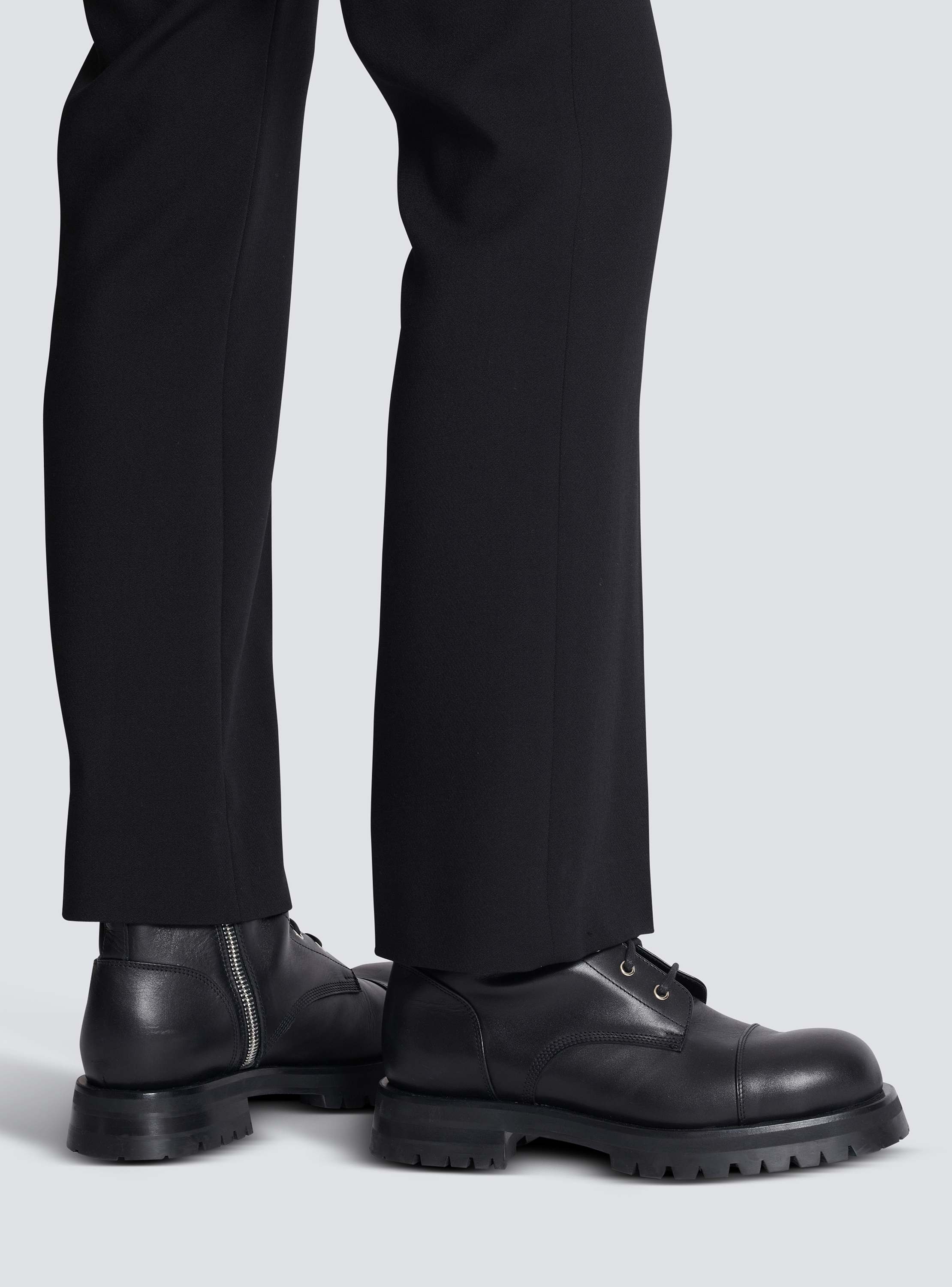 Charlie leather ranger boots black - Men | BALMAIN