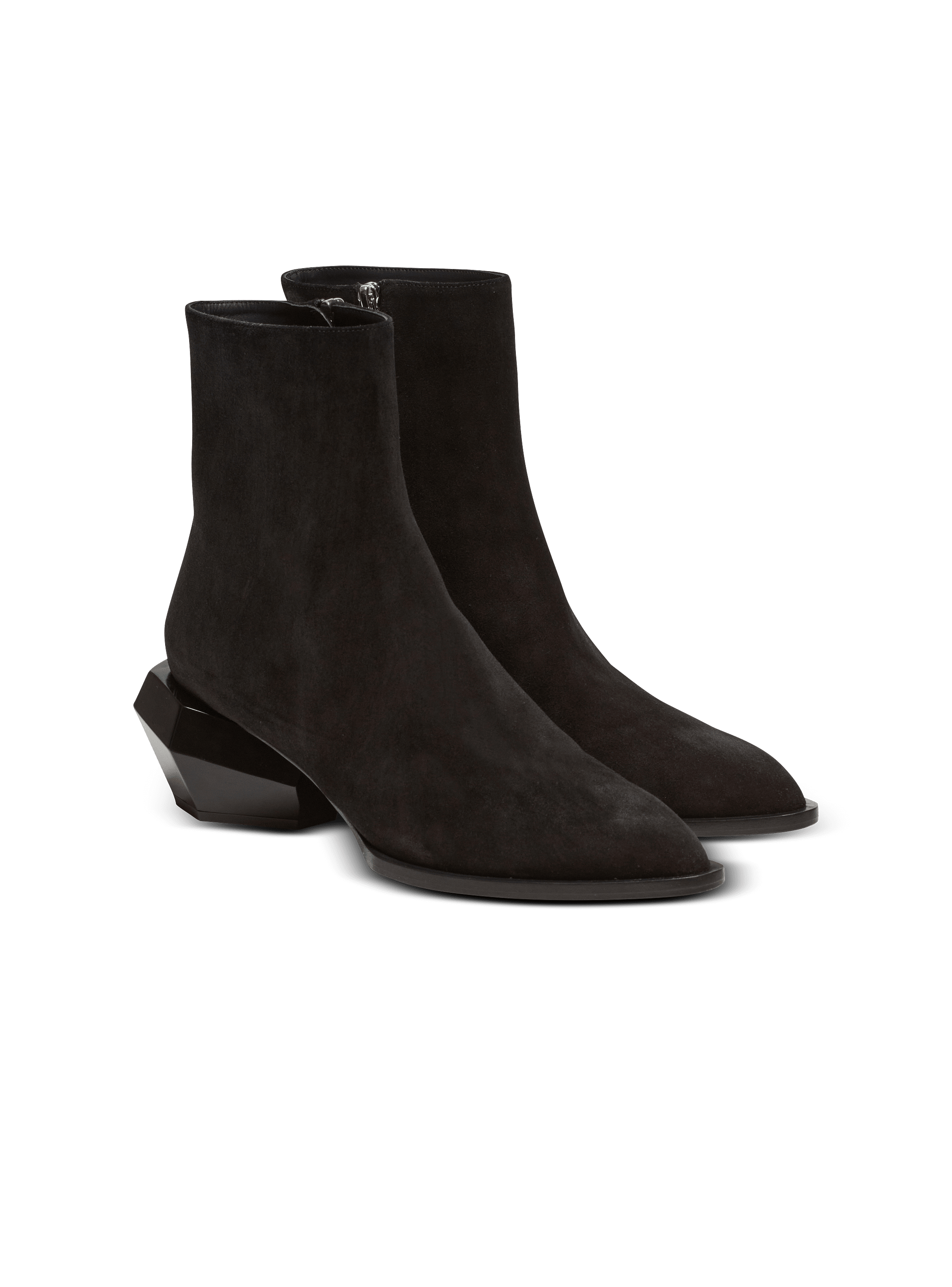 商品画像：Billy suede ankle boots with diamond heel black - Men | BALMAIN 5