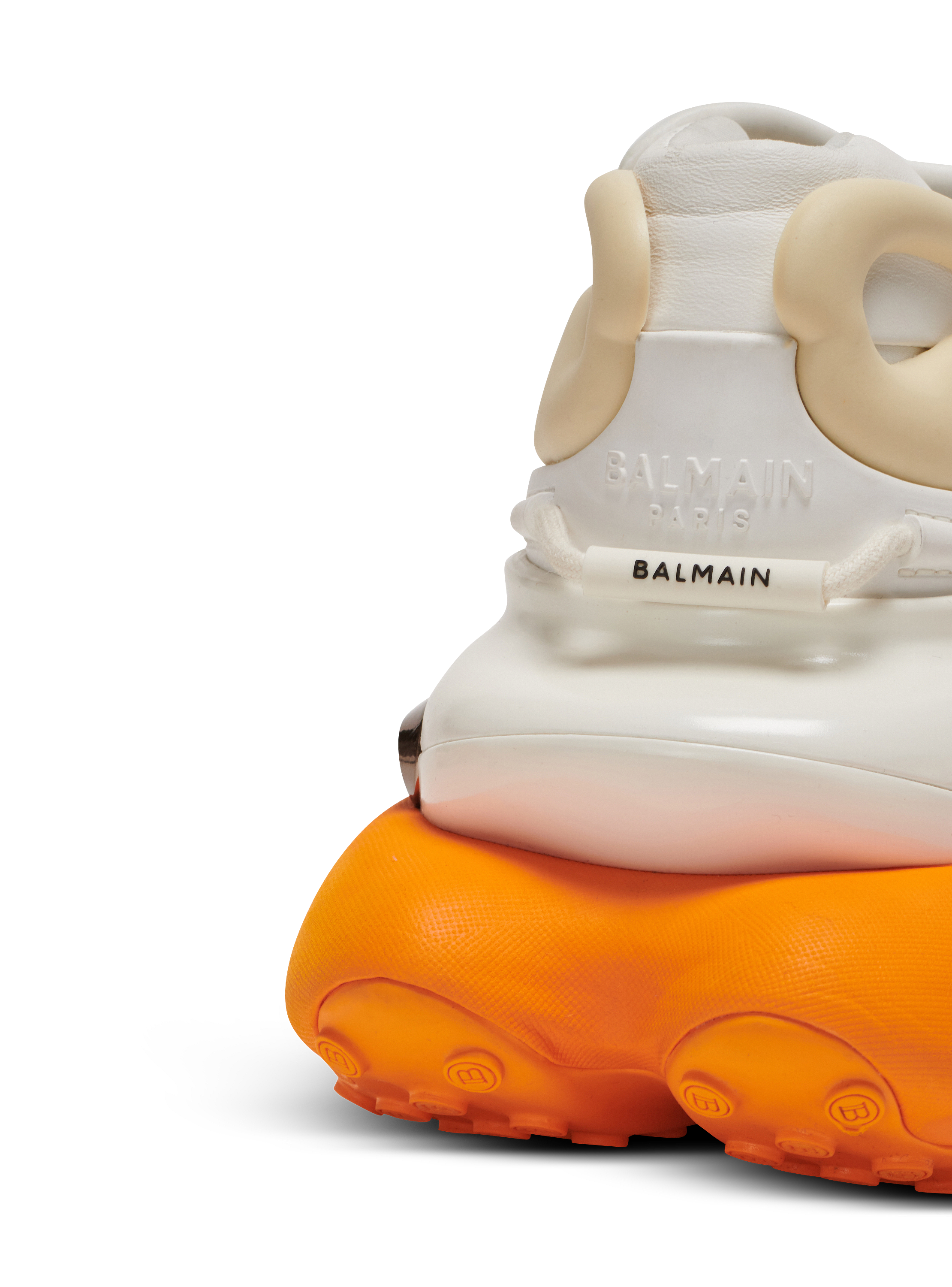 Unicorn sneakers in neoprene and leather orange - Men | BALMAIN