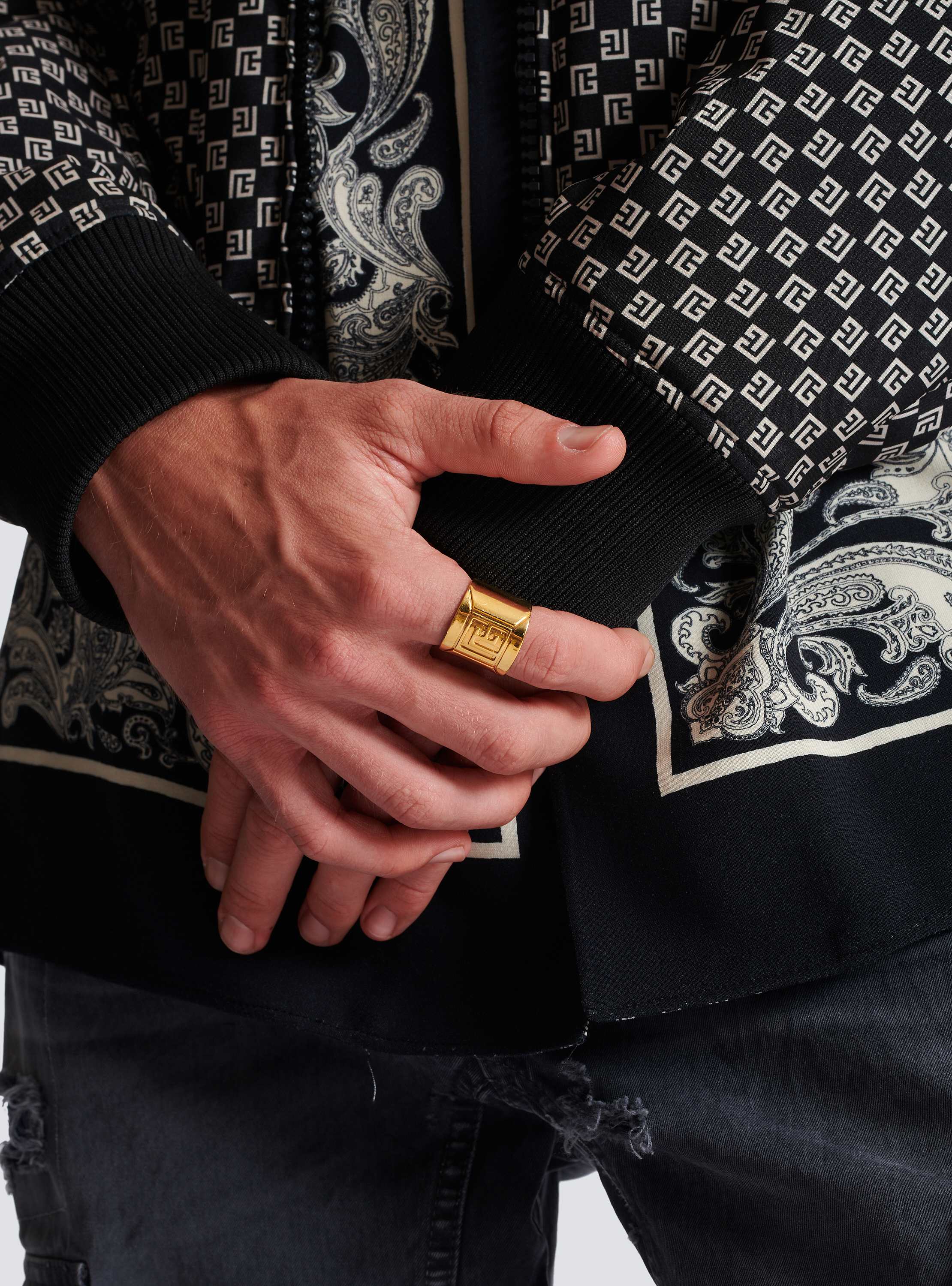 BALMAIN ゴールド リング Tubular ring gold gold - Women | BALMAIN