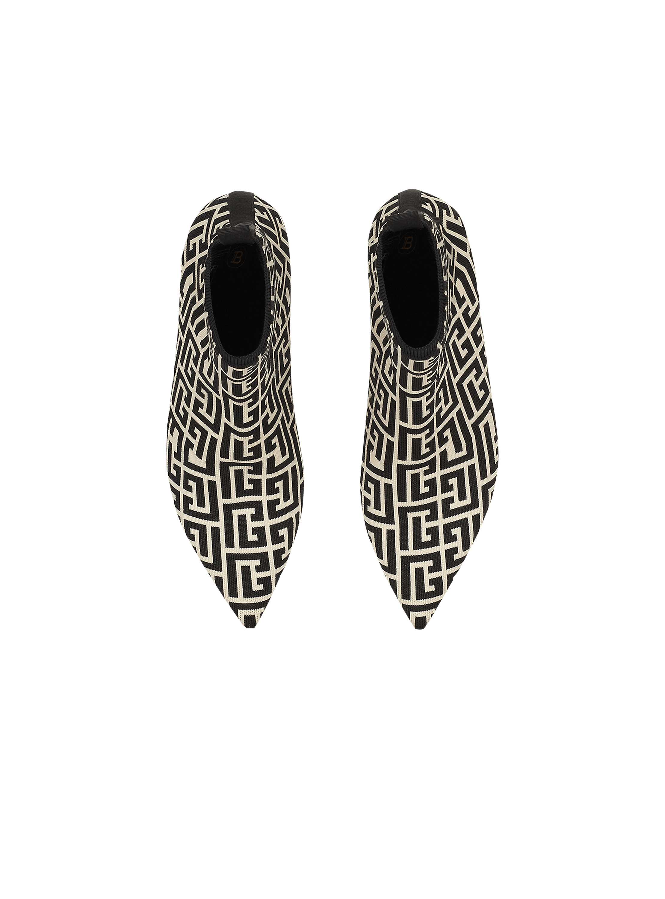 Stretch knit Skye ankle boots with monogram - Women | BALMAIN