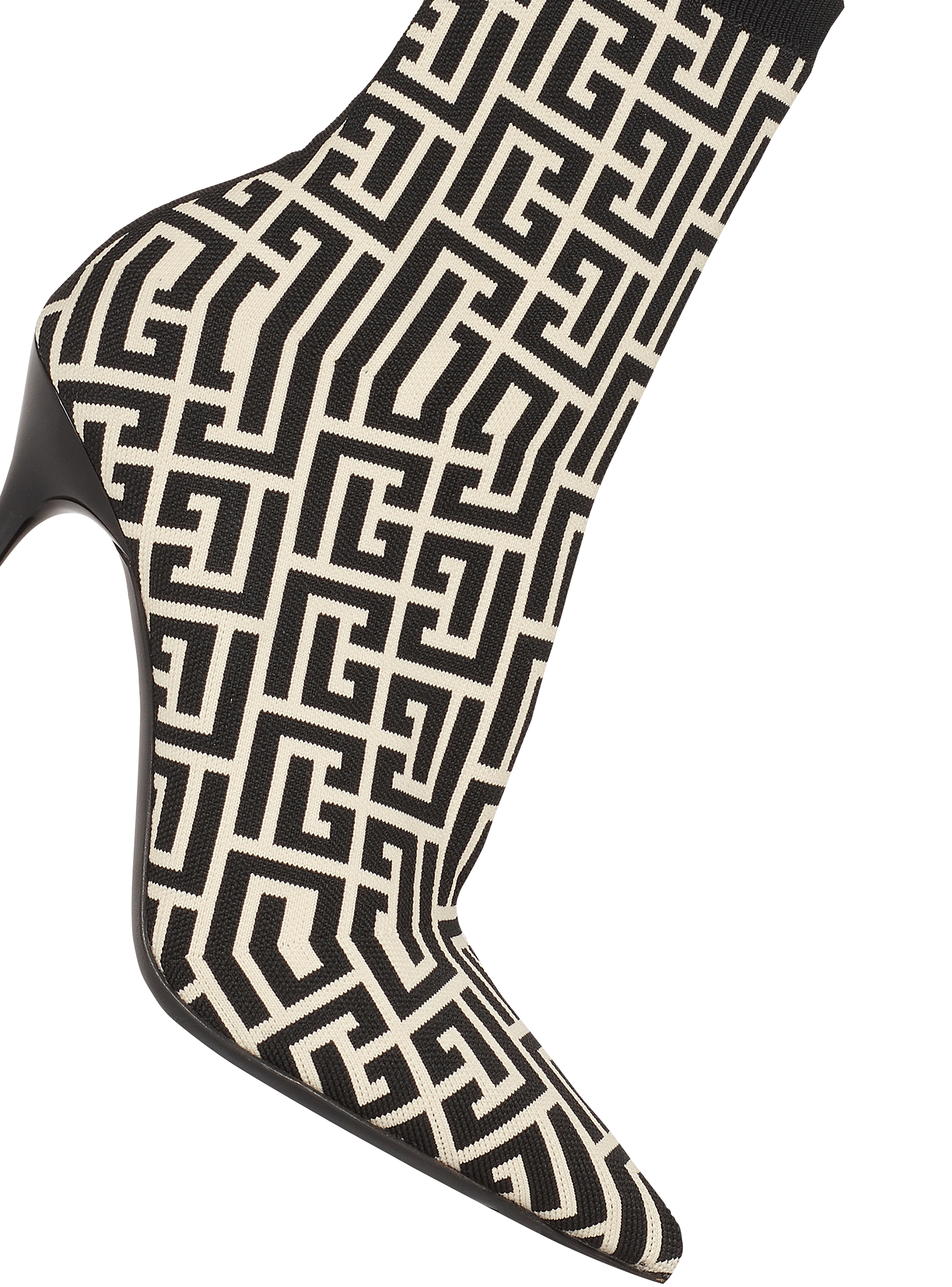 Stretch knit Skye ankle boots with monogram - Women | BALMAIN