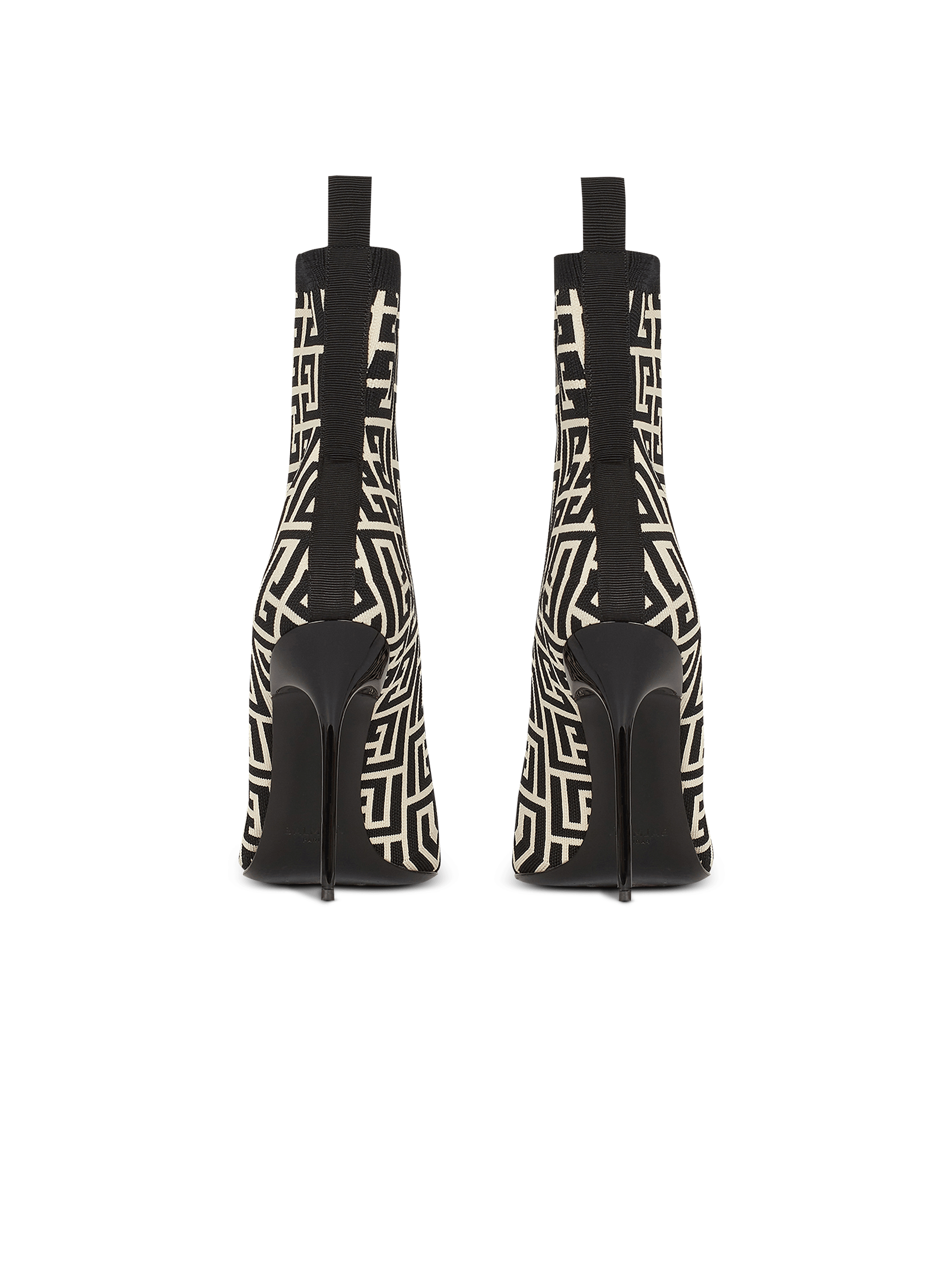 【関税込み】Balmain ブラック Skye ブーツ Stretch knit Skye ankle boots with monogram black black