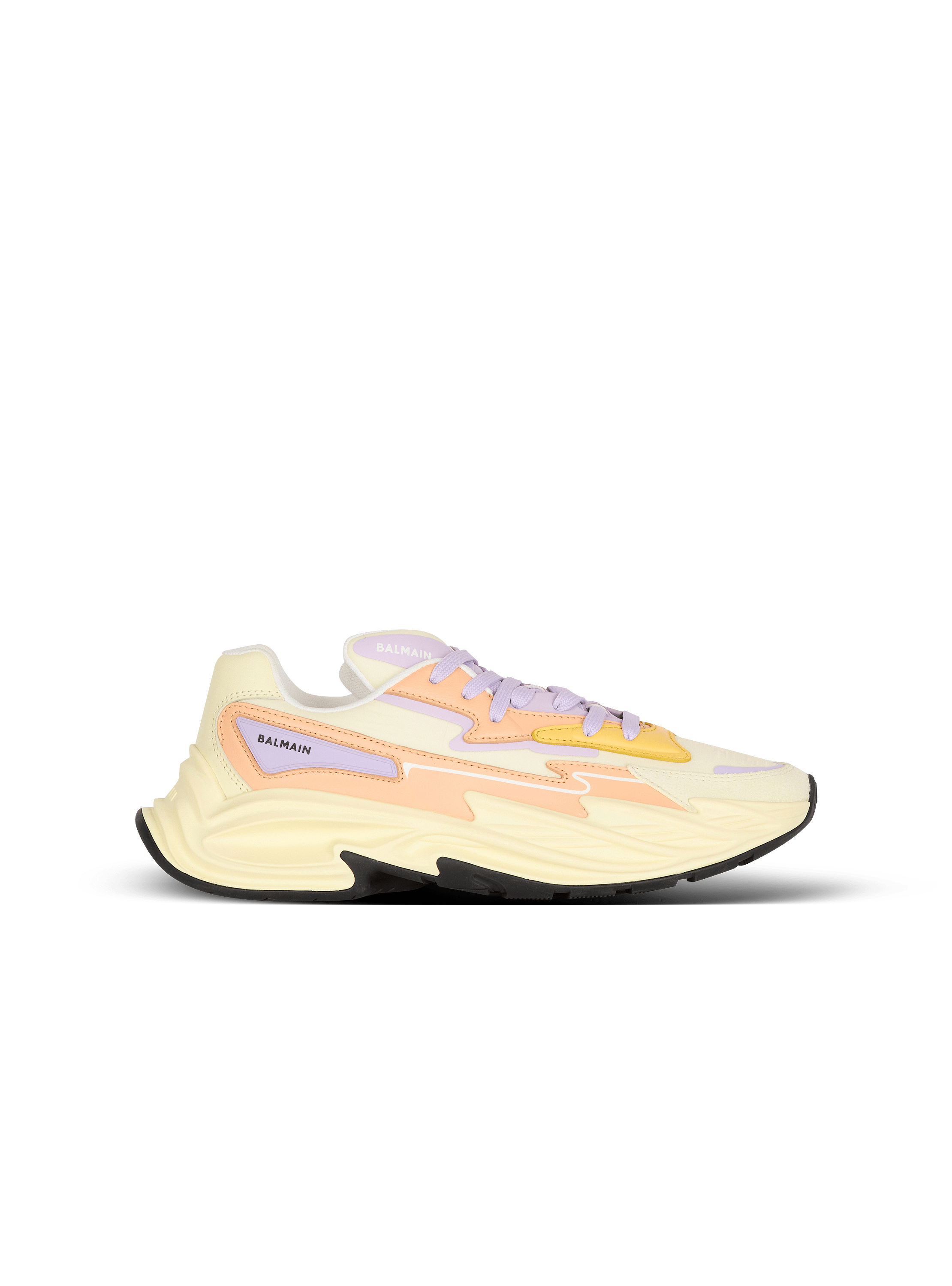 Run-Row leather and nylon sneakers