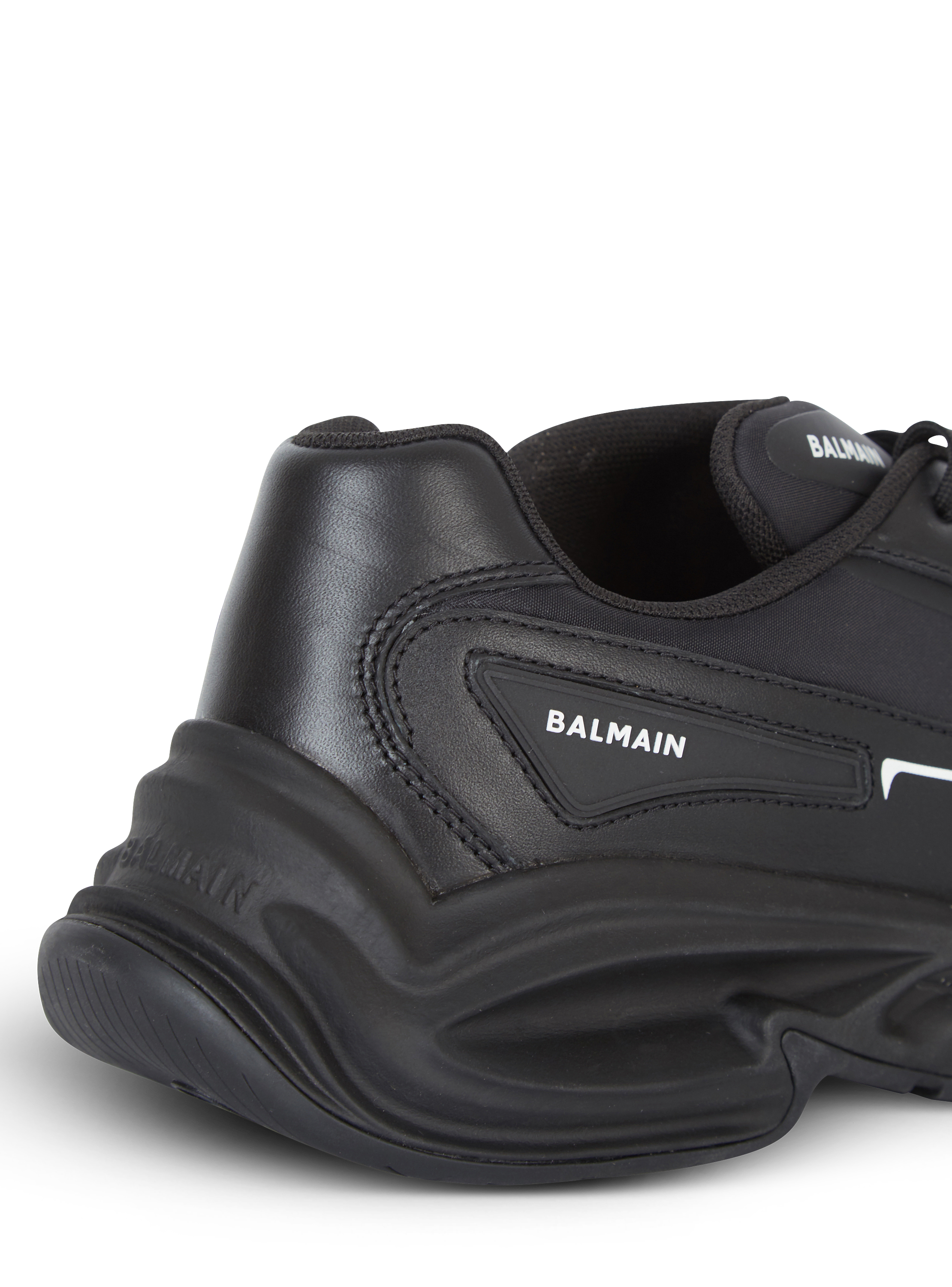 スニーカー BALMAIN FAUX LEATHER RUN-ROW SNEAKER Run-Row leather sneakers black - Women | BALMAIN