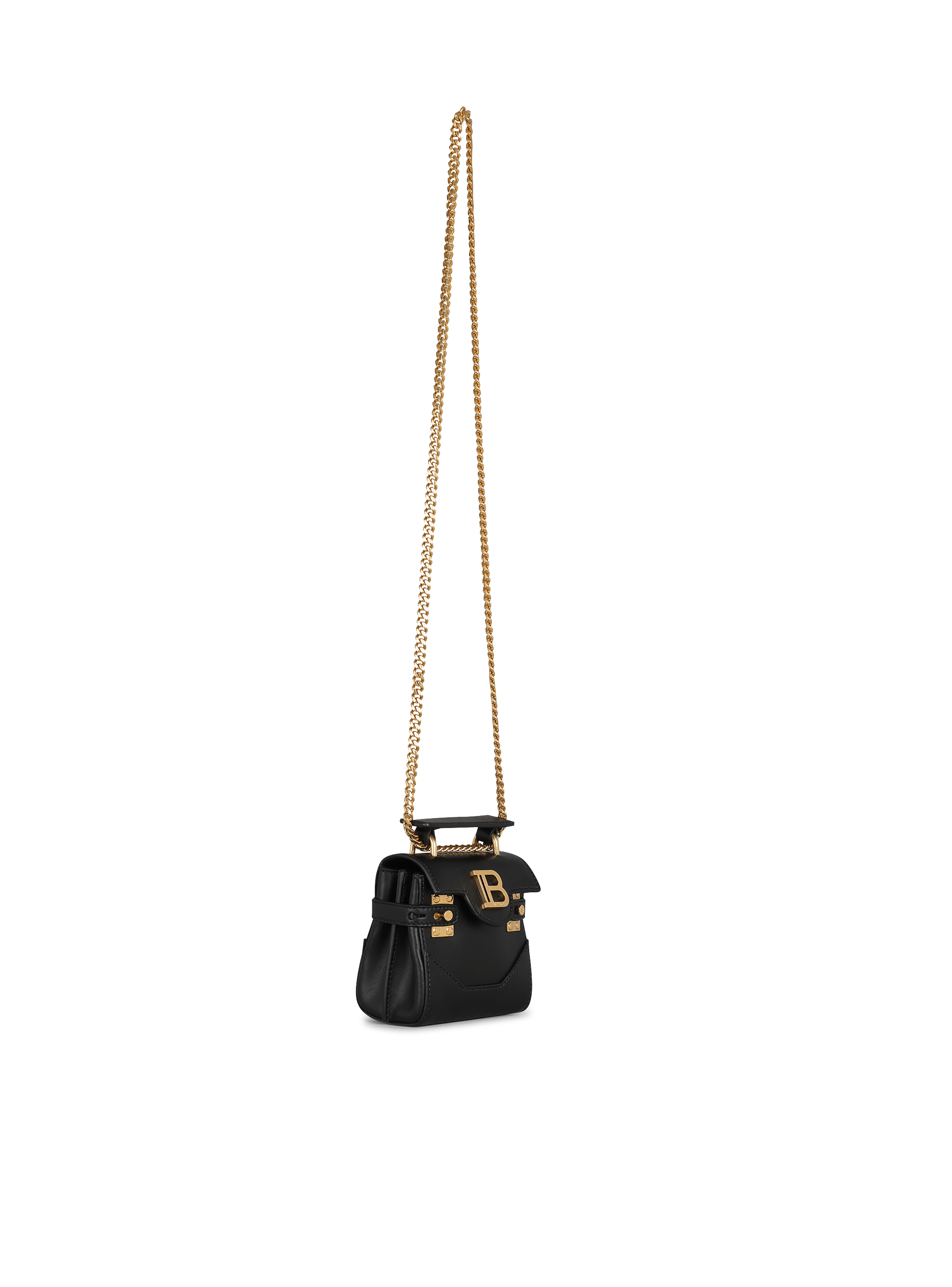 【関税＆送料込み】Balmain B-Buzz Small Leather Handbag Small B-Buzz Top Handle bag in calfskin - Women | BALMAIN