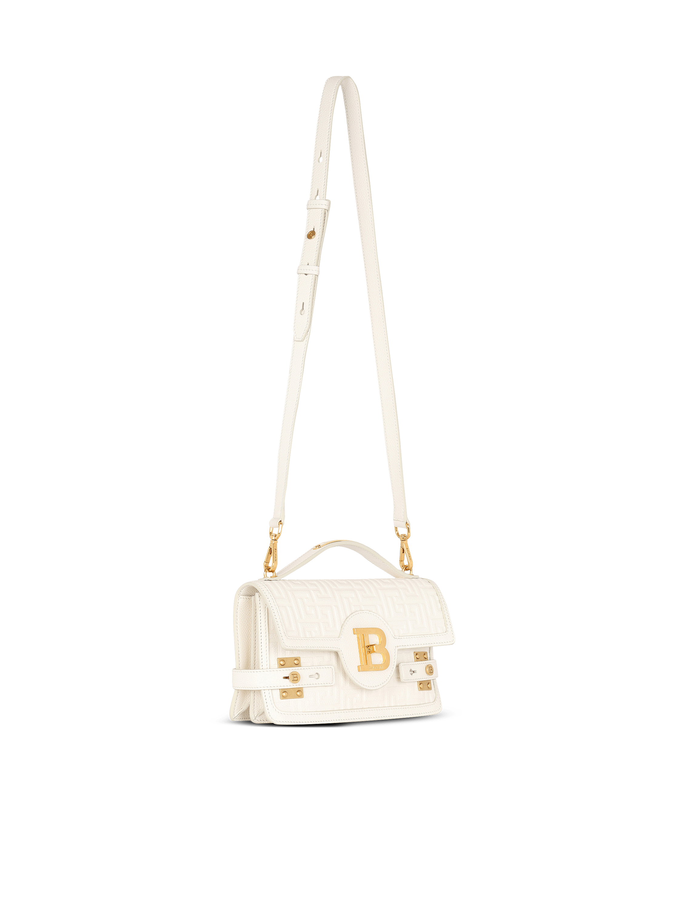 B-Buzz 24 monogrammed grained leather bag - Women | BALMAIN
