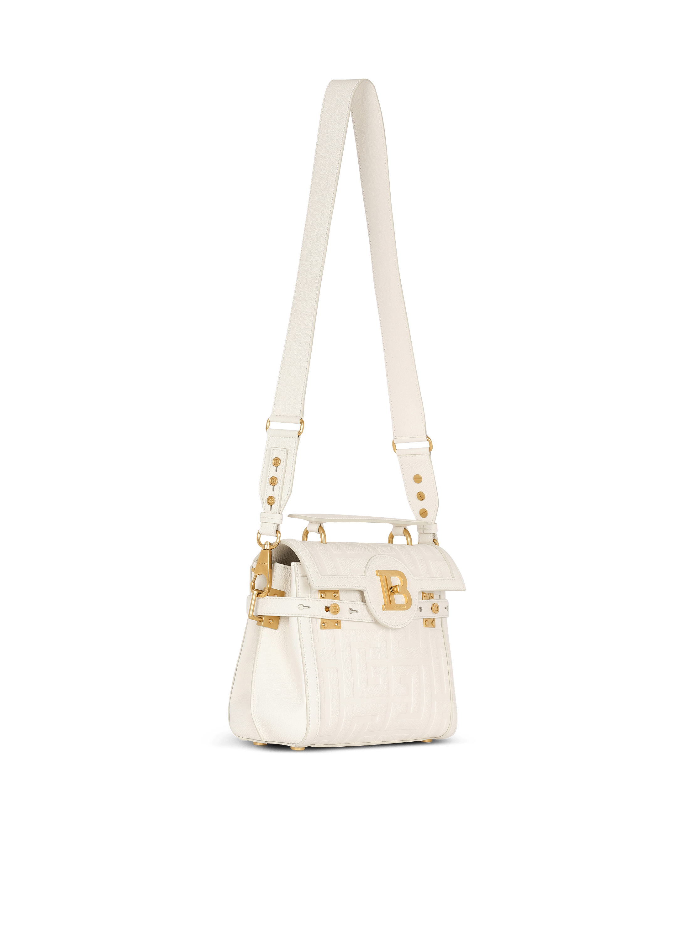 Balmain☆VIP価格 B-Buzz 23 エンボス ショルダーバッグ Small B-Buzz Top Handle bag in grained leather black black