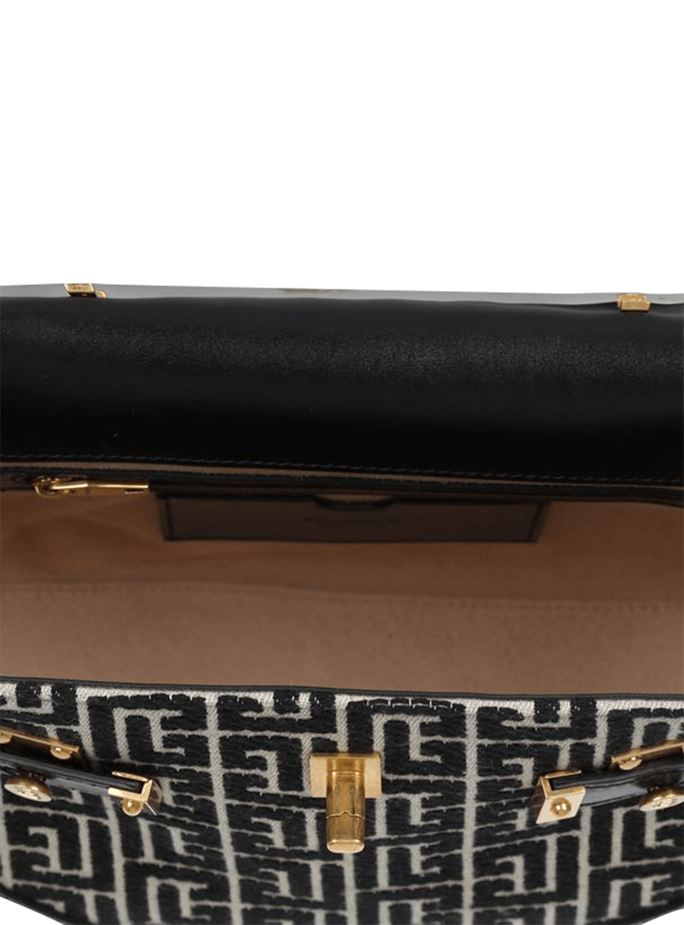 Bicolor jacquard B-Buzz 23 bag with black leather panel