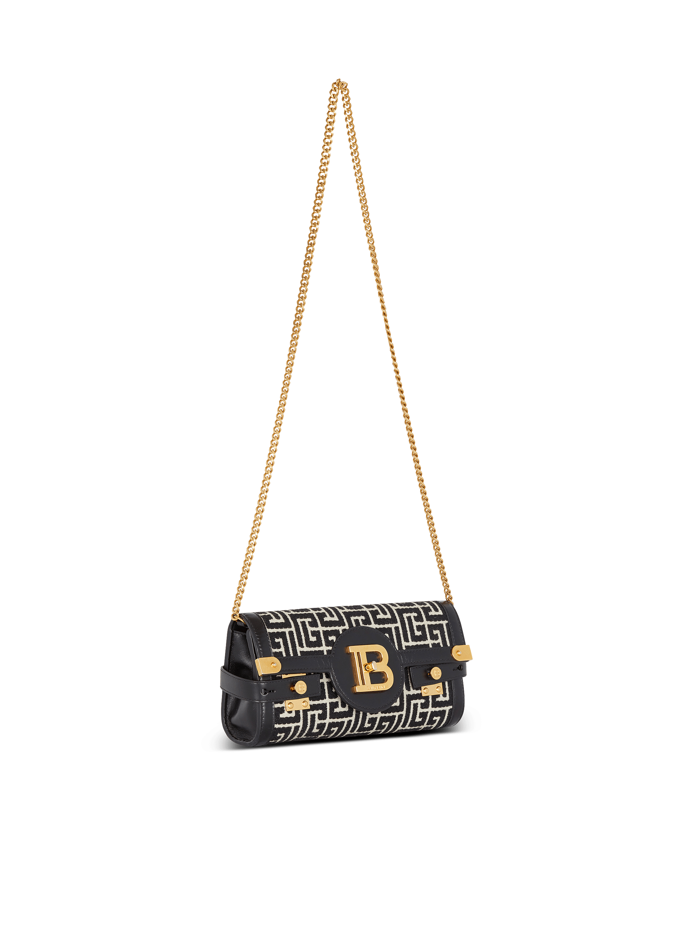 B-Buzz 23 leather clutch bag with jacquard monogram