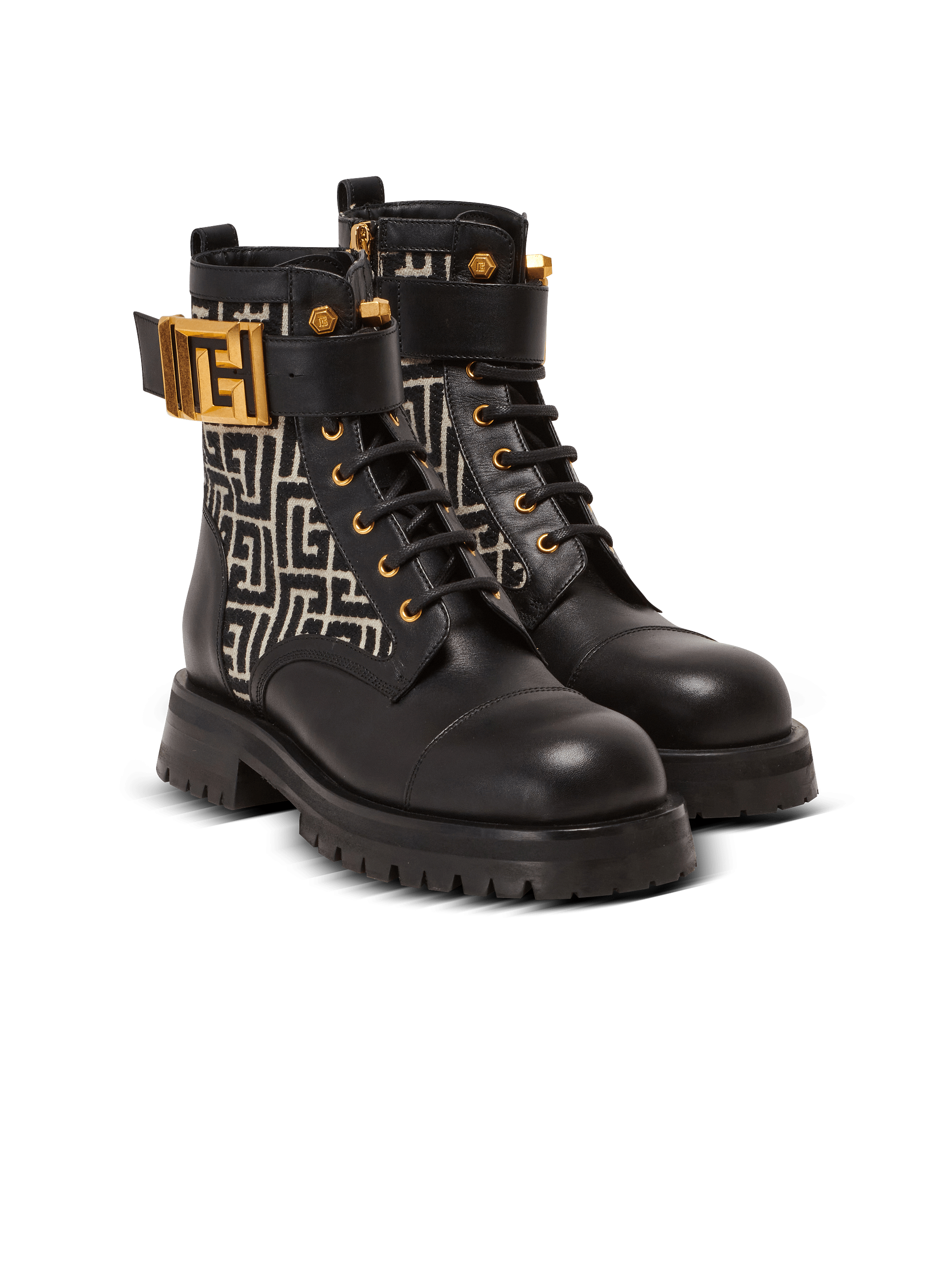 ショートブーツ・ブーティ BALMAIN 'Charlie' ankle boots Balmain Charlie Leather Combat Boots | Black | FARFETCH