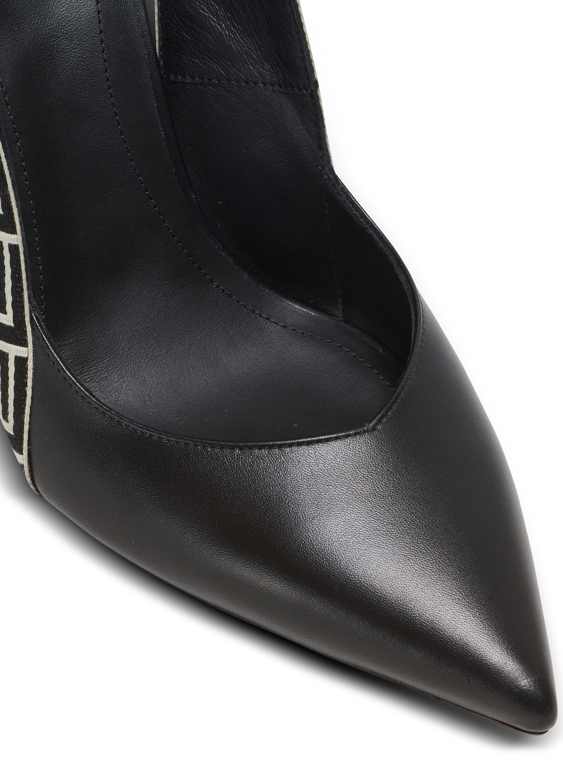 Ruby monogrammed leather slingbacks black - Women | BALMAIN Ruby monogrammed leather slingbacks black - Women | BALMAIN