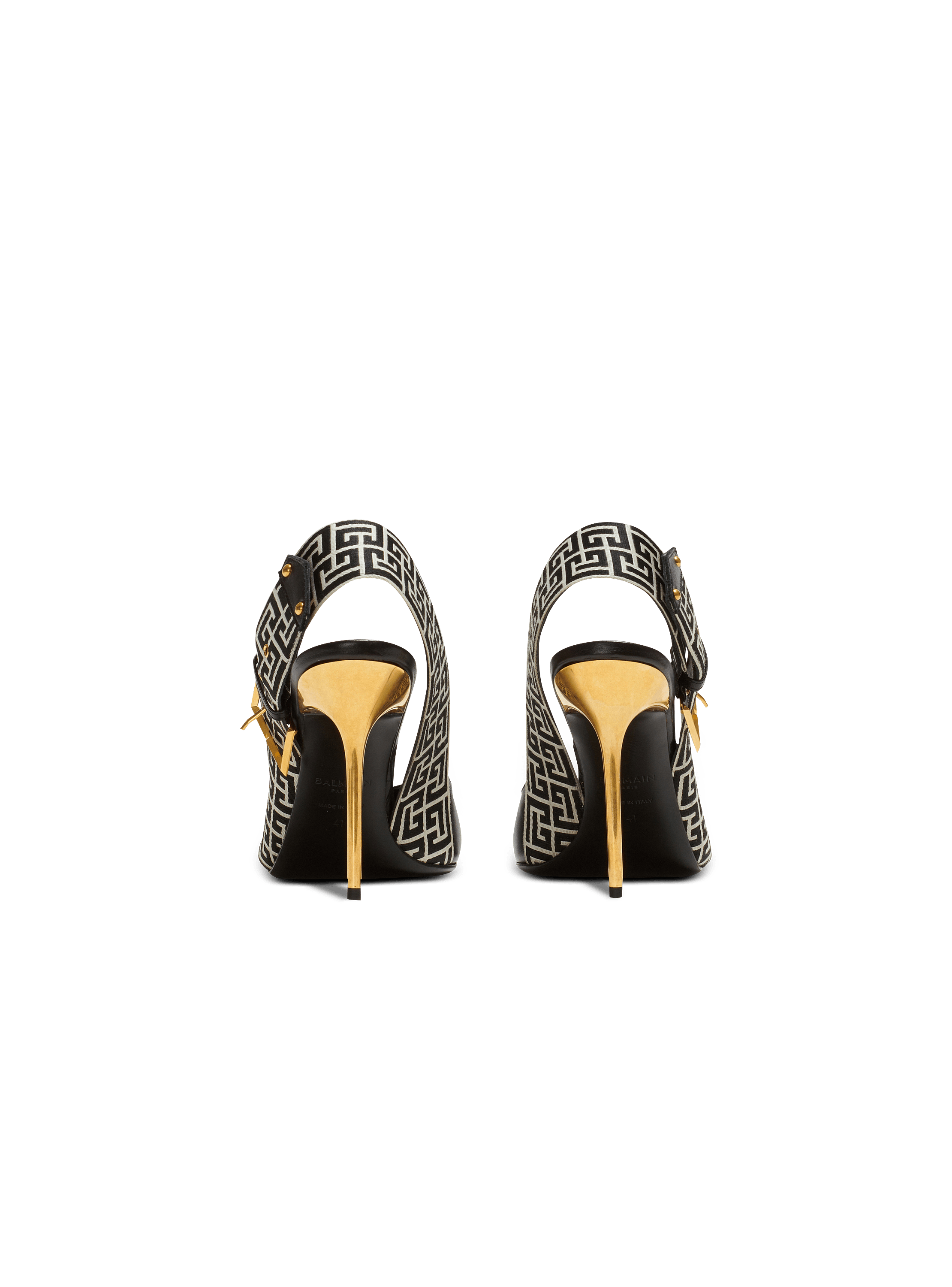 Ruby monogrammed leather slingbacks black - Women | BALMAIN