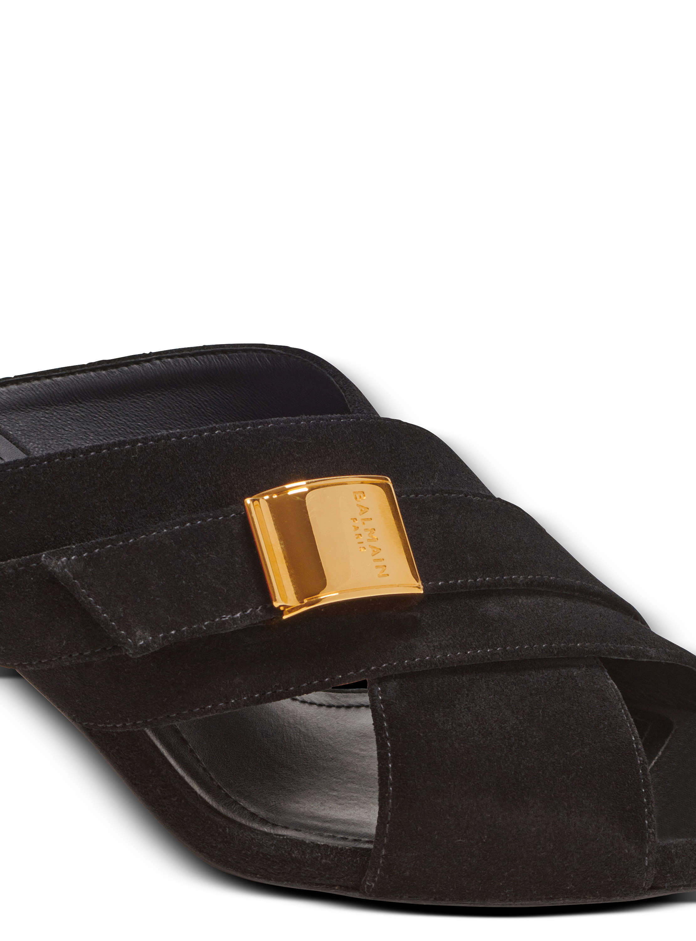 【関税込み】Balmain ブラック Uma ミュール Uma mules in suede leather - Women | BALMAIN