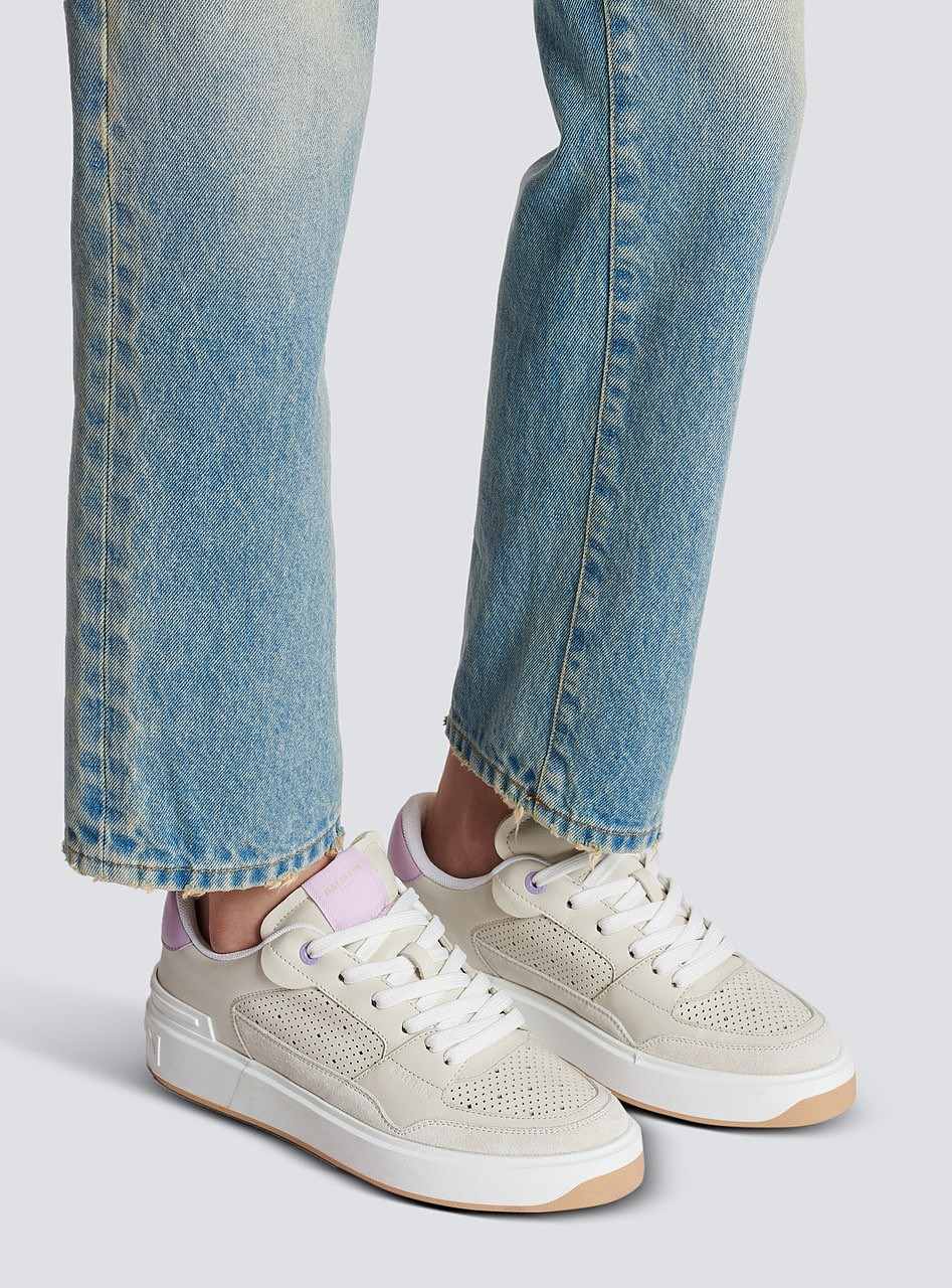 B-Court Flip leather sneakers beige - Women | BALMAIN