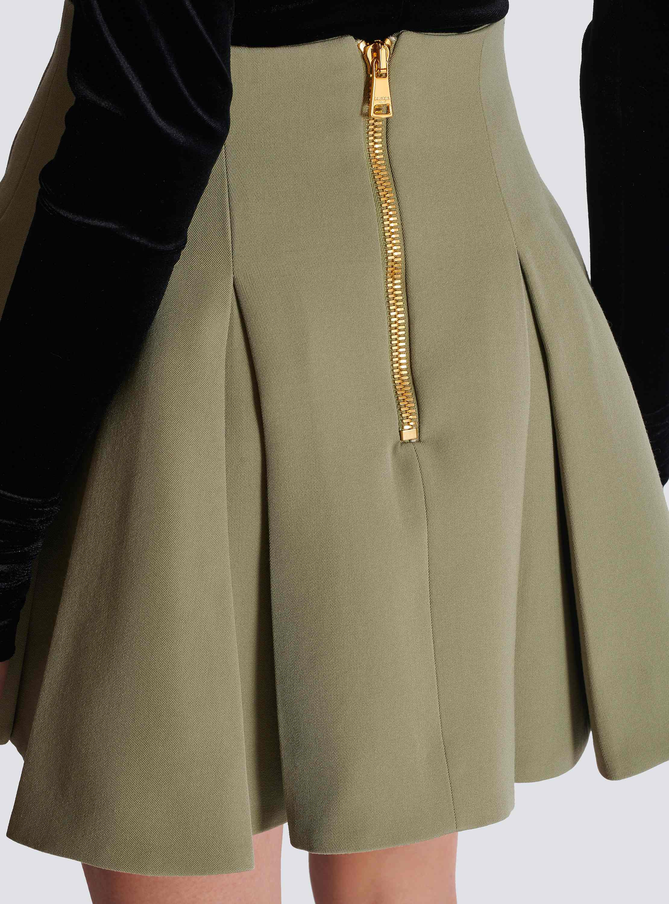ミニスカート BALMAIN FW23 SKATER SKIRT (BF0LB927_KF130PA) Diamond rhinestone midi skirt black - Women | BALMAIN
