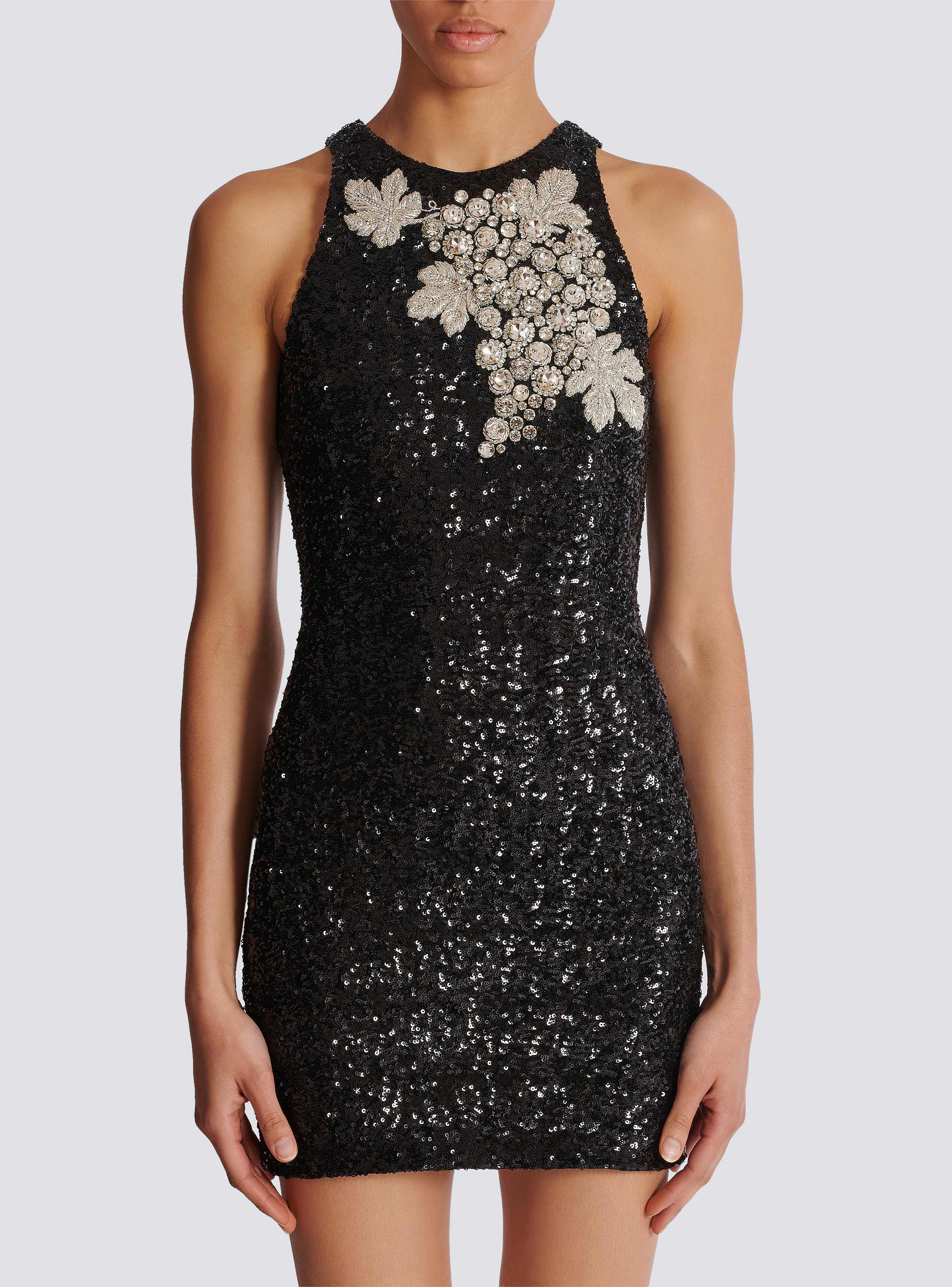 オールインワン・サロペット Balmain Chain Strap Mini Dress Balmain Sequined Chain-Strap Minidress | Saks Fifth Avenue