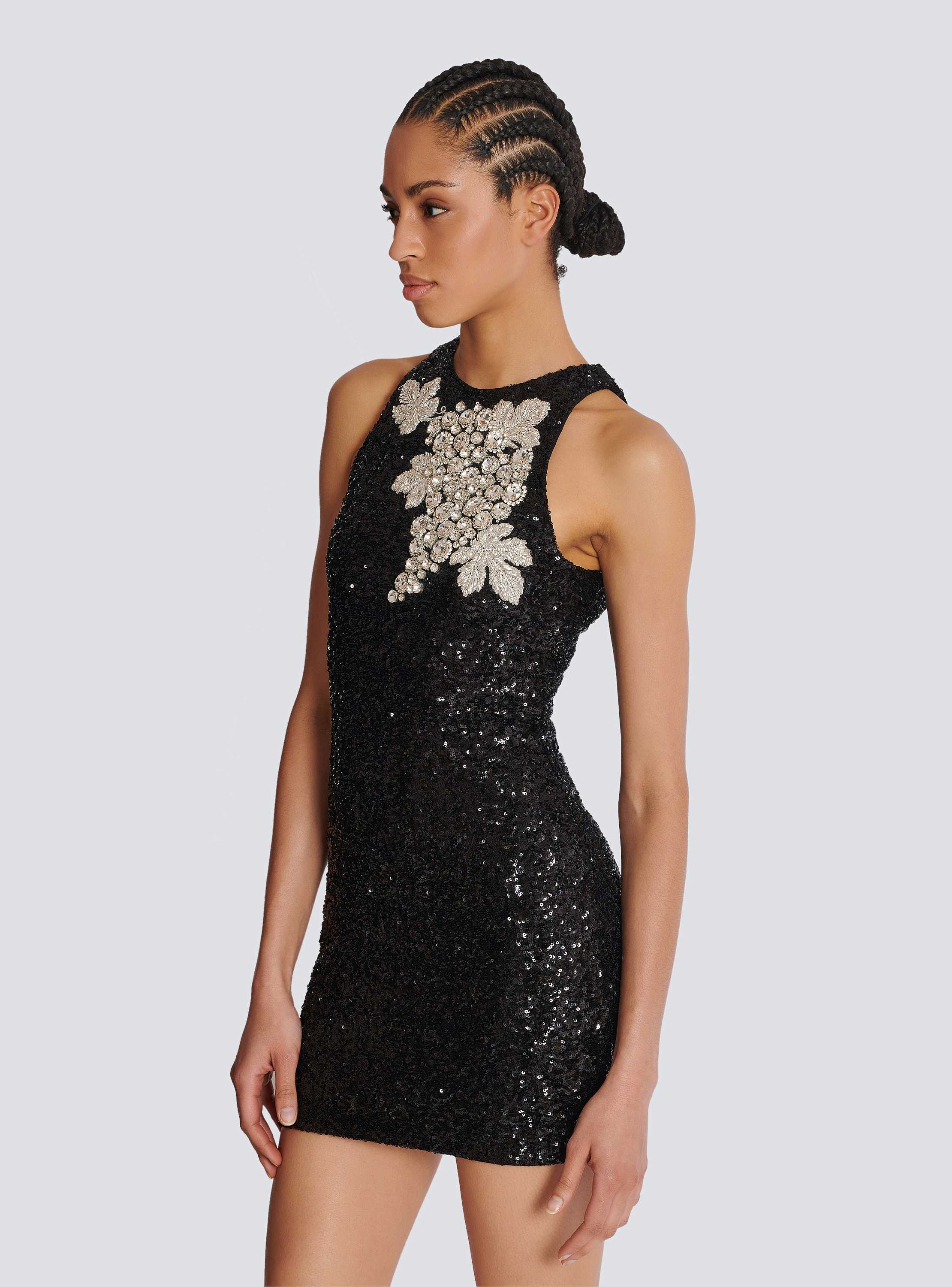 パーティードレス BALMAIN EF0R7144KI41 Dresses Sequin dress with Grape embroidery - Women | BALMAIN