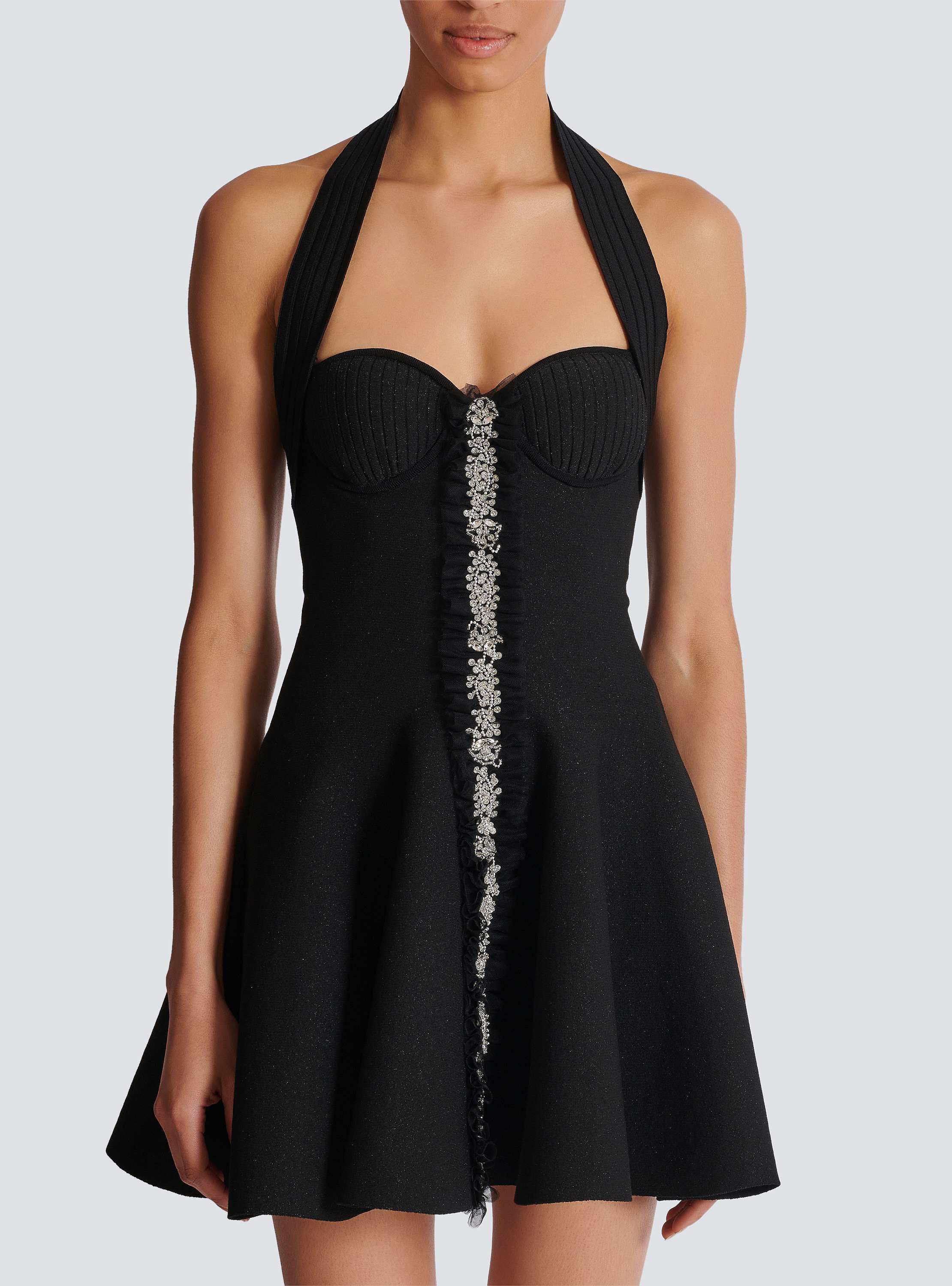 ワンピースその他 BALMAIN Women Dresses EF1R2390KH99EAB Black Flared halterneck knit dress black - Women | BALMAIN