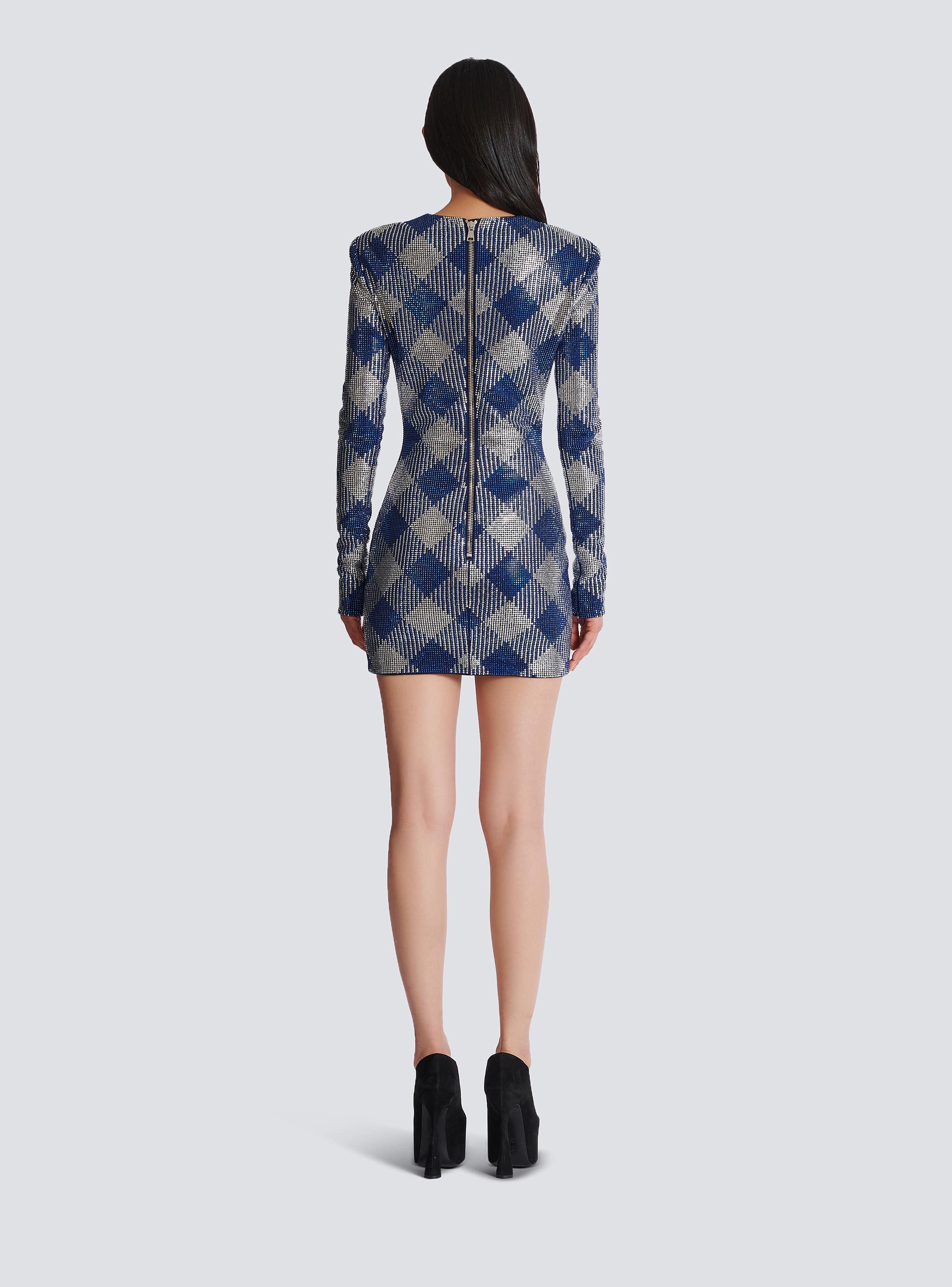 Gingham rhinestone dress