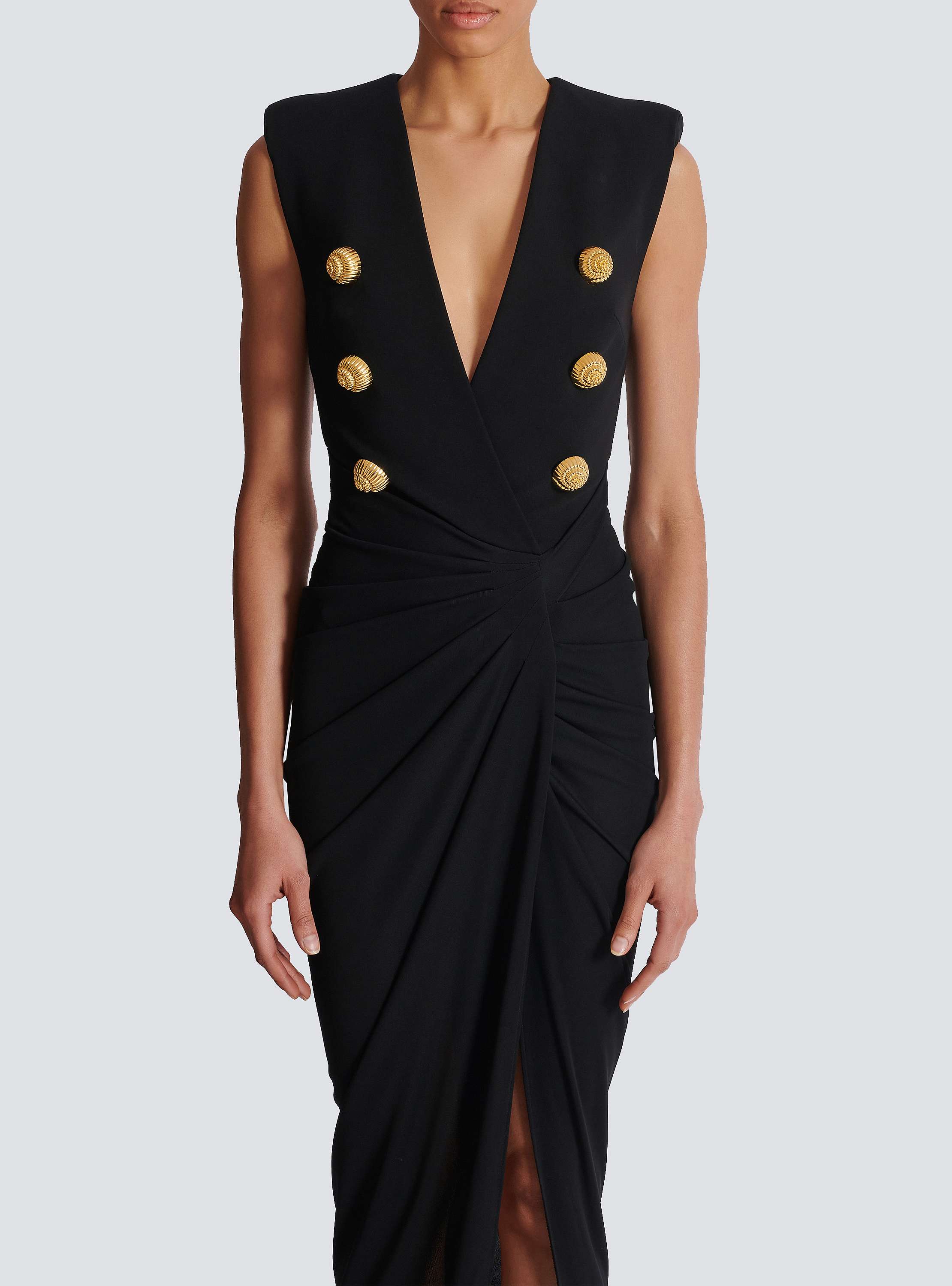 Long tailored crepe dress - Women | BALMAIN